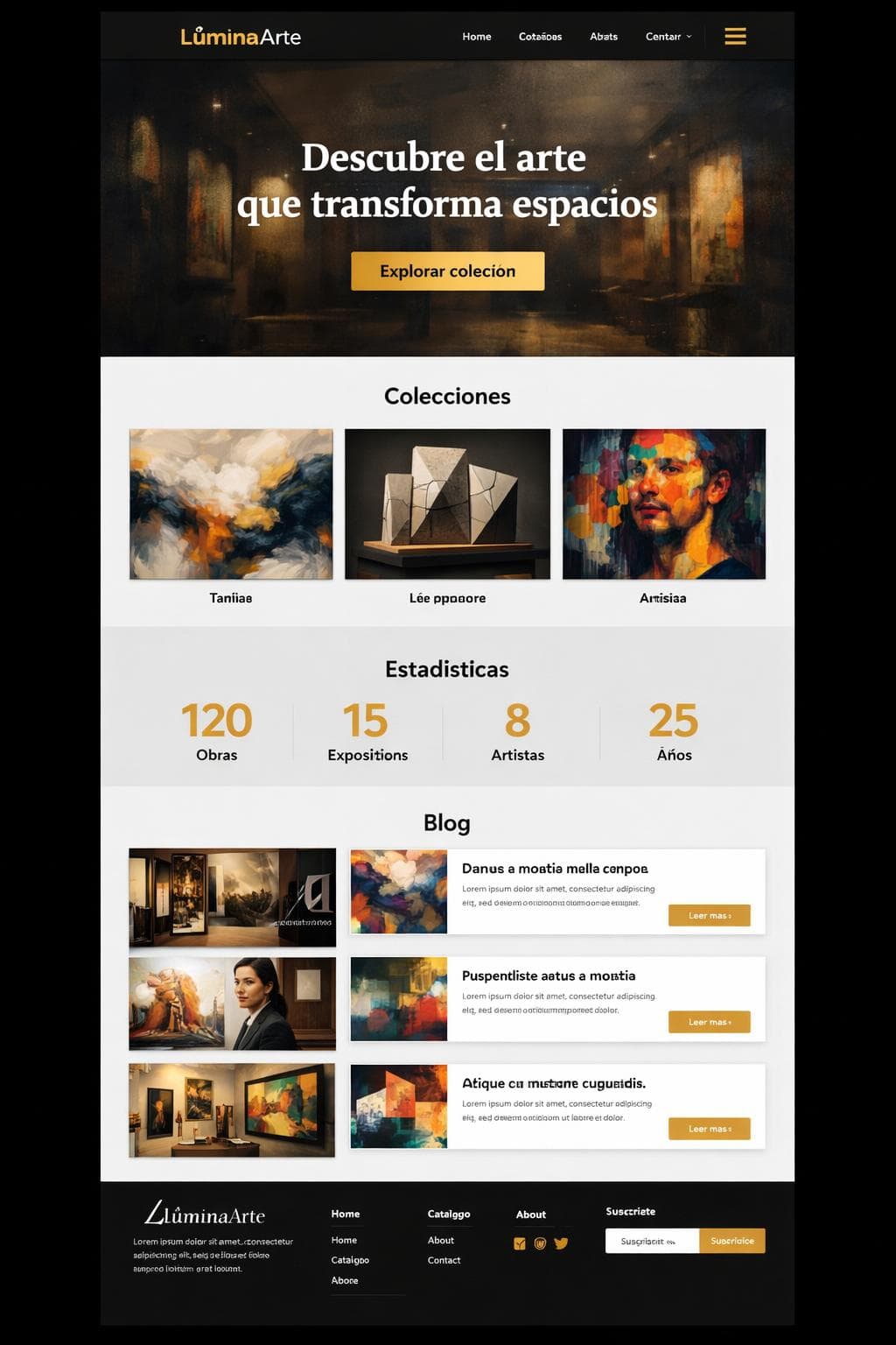 LúminaArte — vista previa del theme