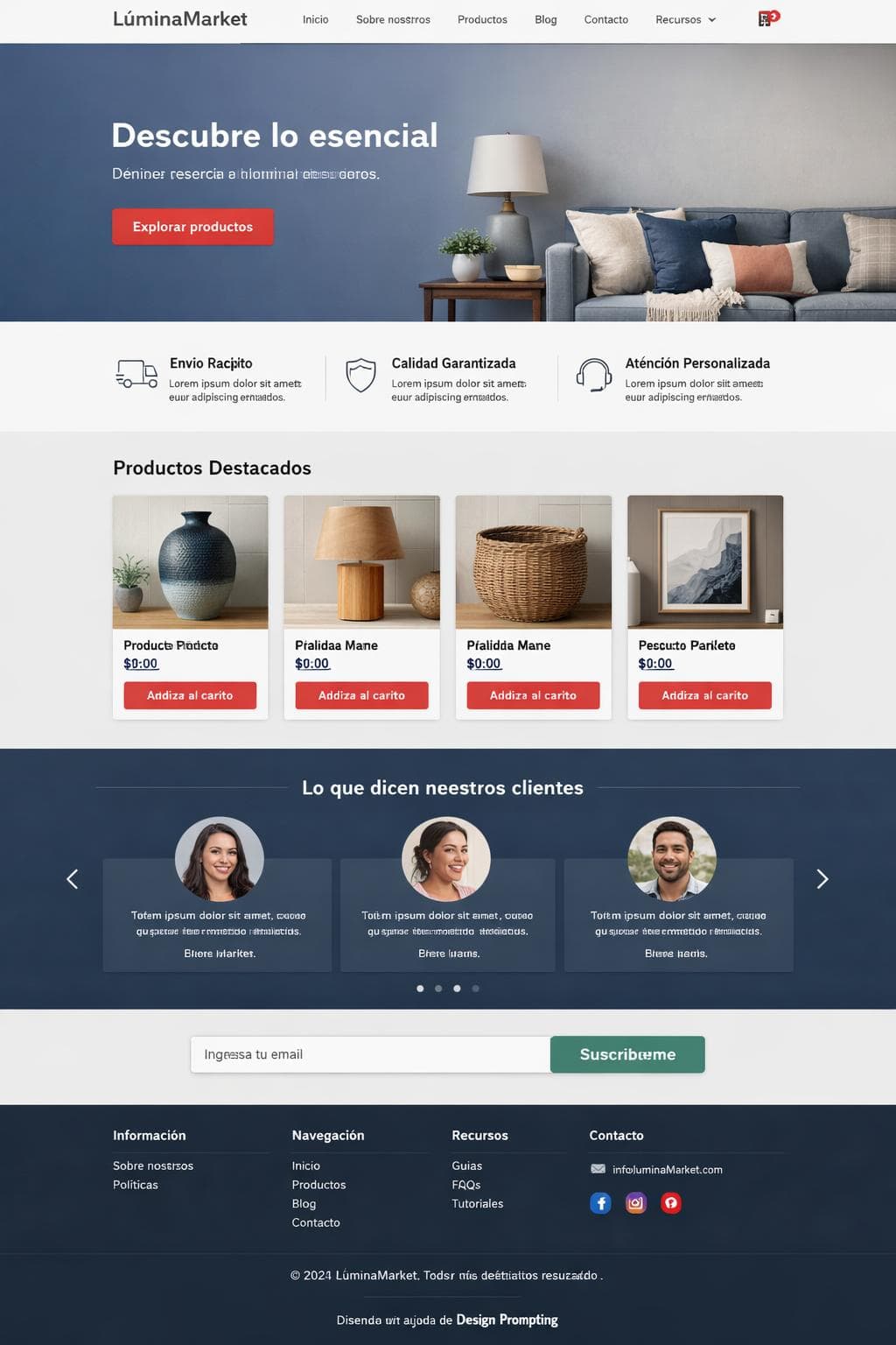 LúminaMarket — vista previa del theme