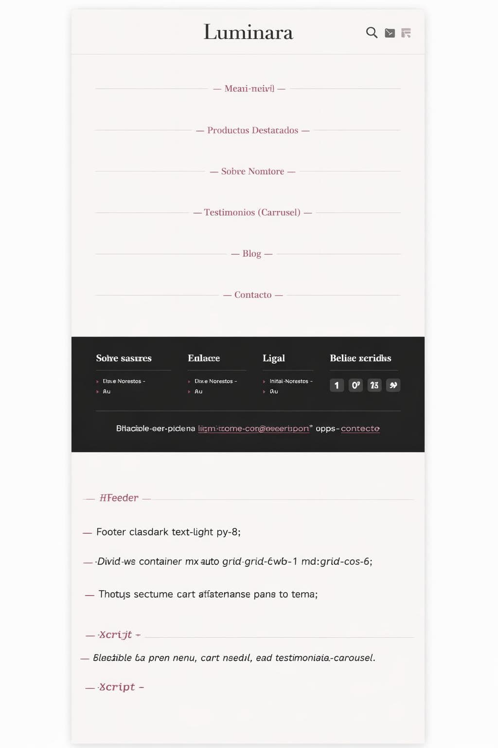Luminara Belleza — vista previa del theme
