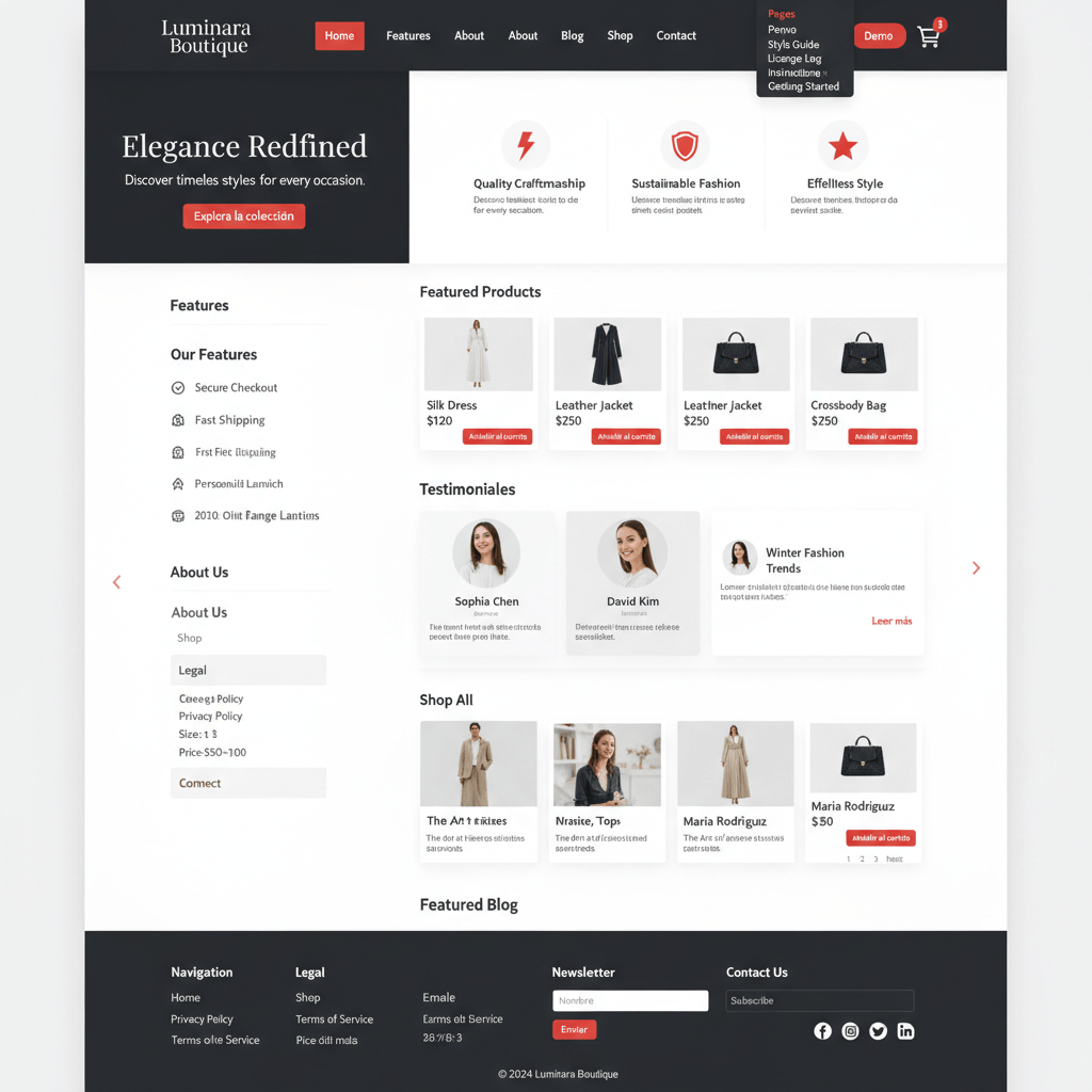 Luminara Boutique — vista previa del theme