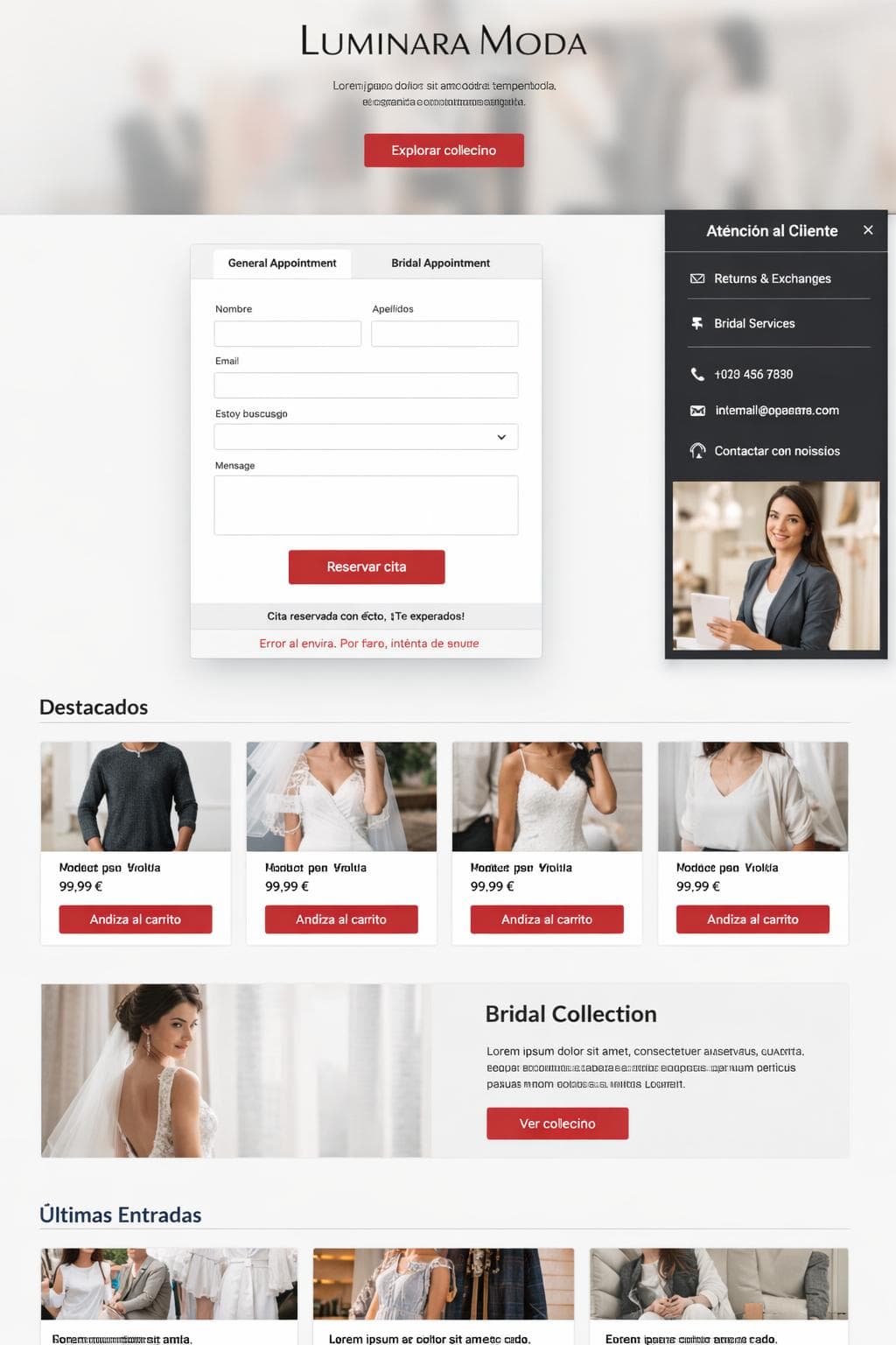 Luminara Moda — vista previa del theme