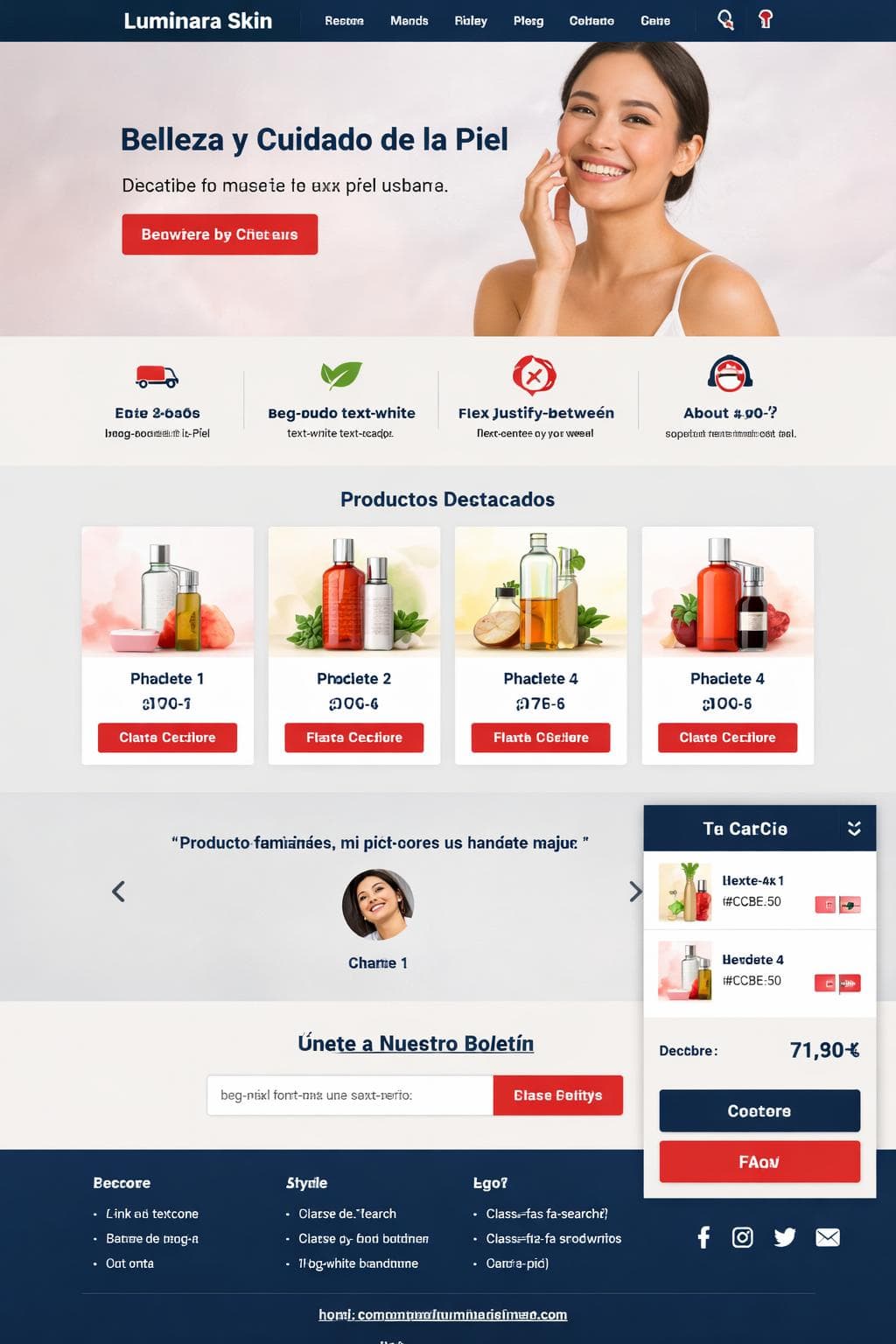 Luminara Skin — vista previa del theme