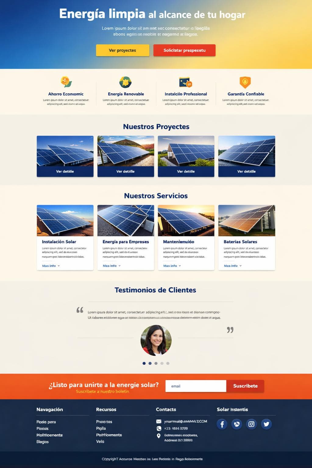 Luminara Solar &mdash; vista previa del theme
