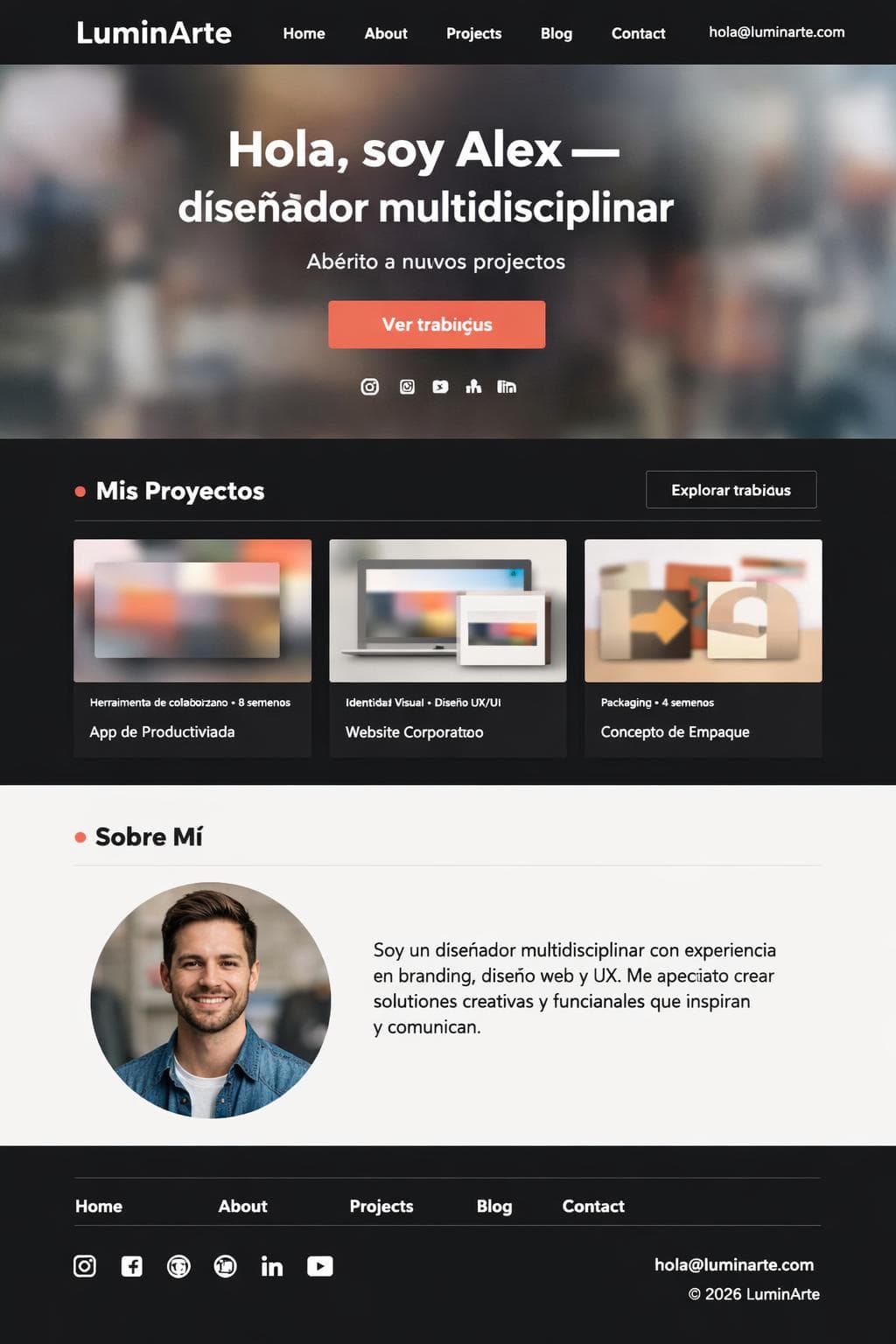LuminArte — vista previa del theme