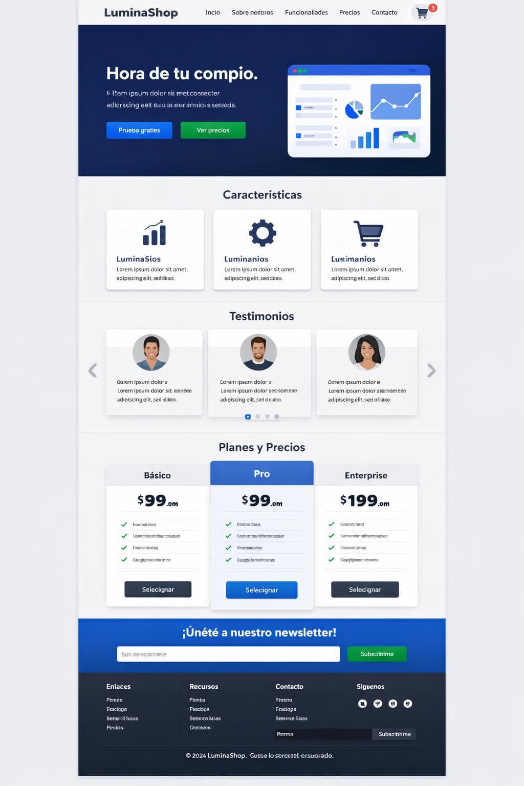 LuminaShop &mdash; vista previa del theme
