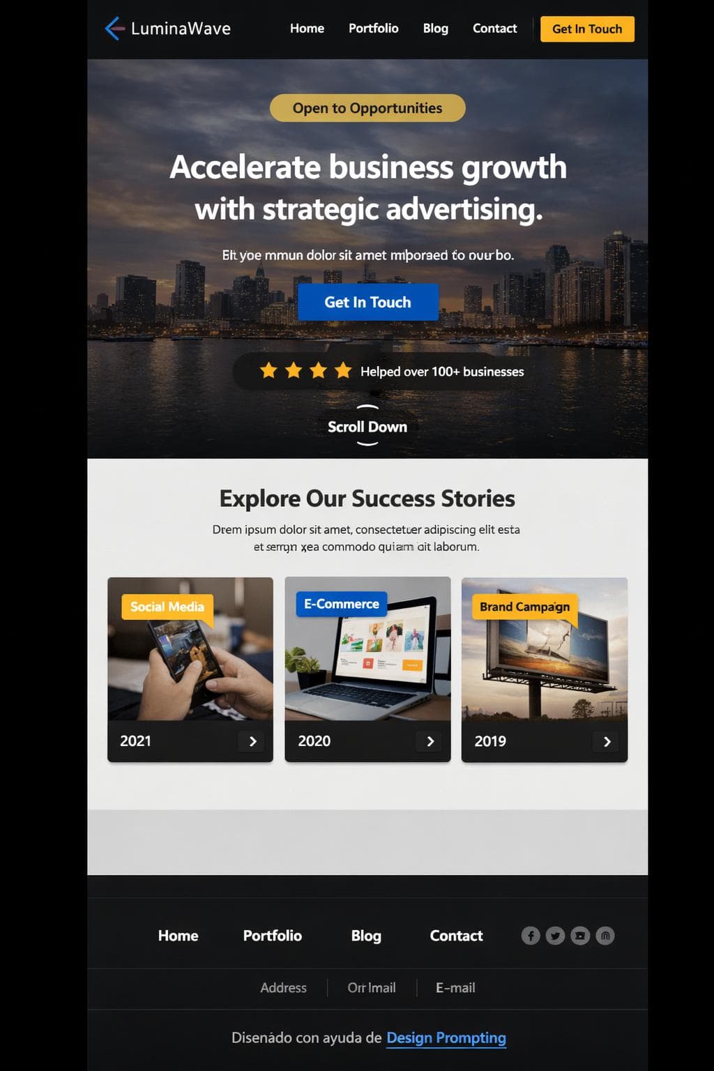 LuminaWave &mdash; vista previa del theme