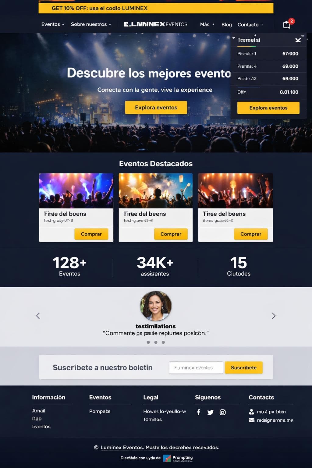 Luminex Eventos — vista previa del theme