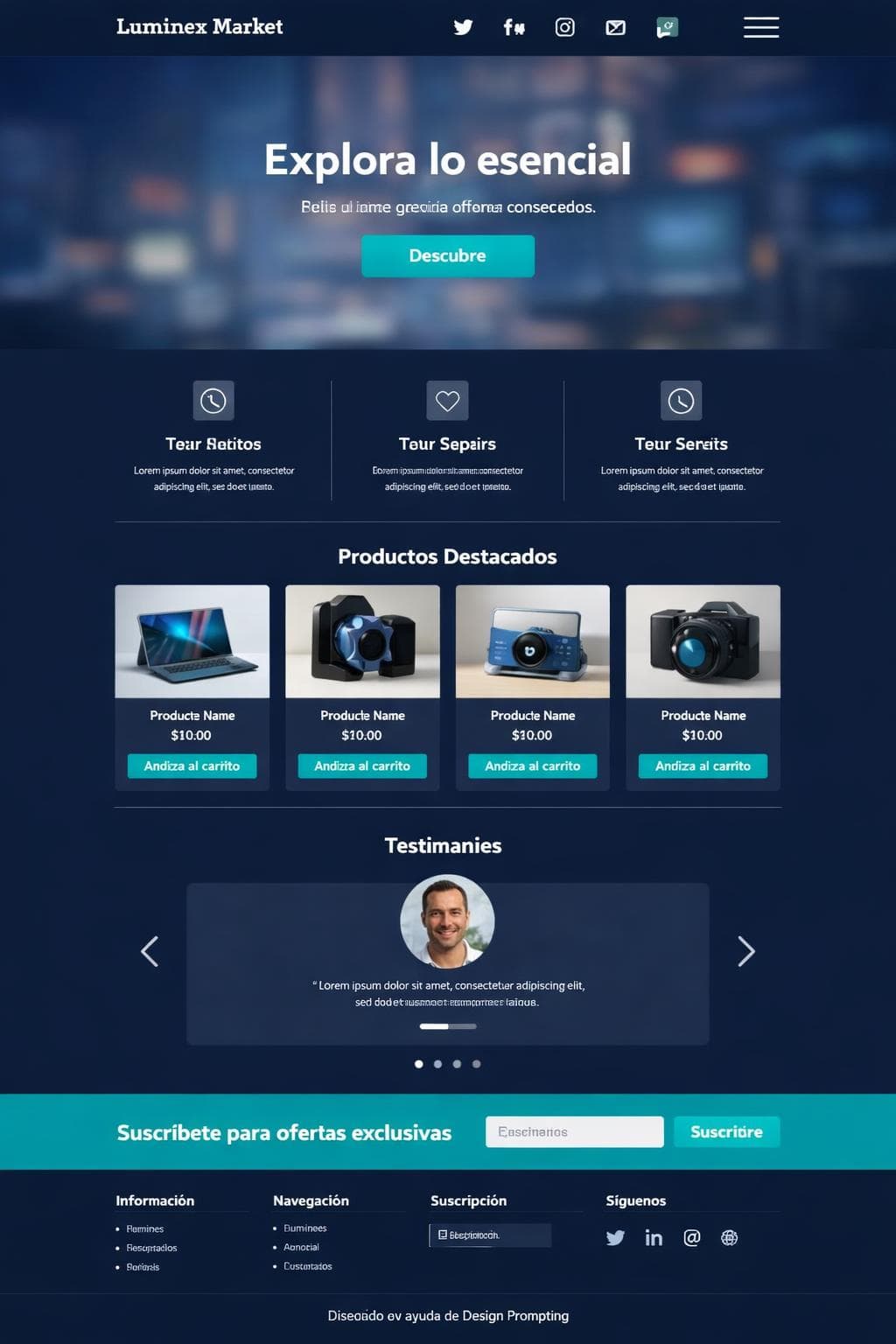 Luminex Market — vista previa del theme