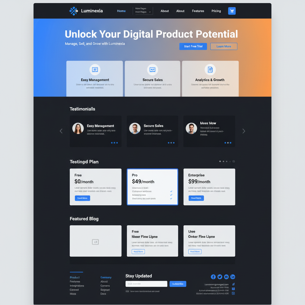 Luminexia — vista previa del theme