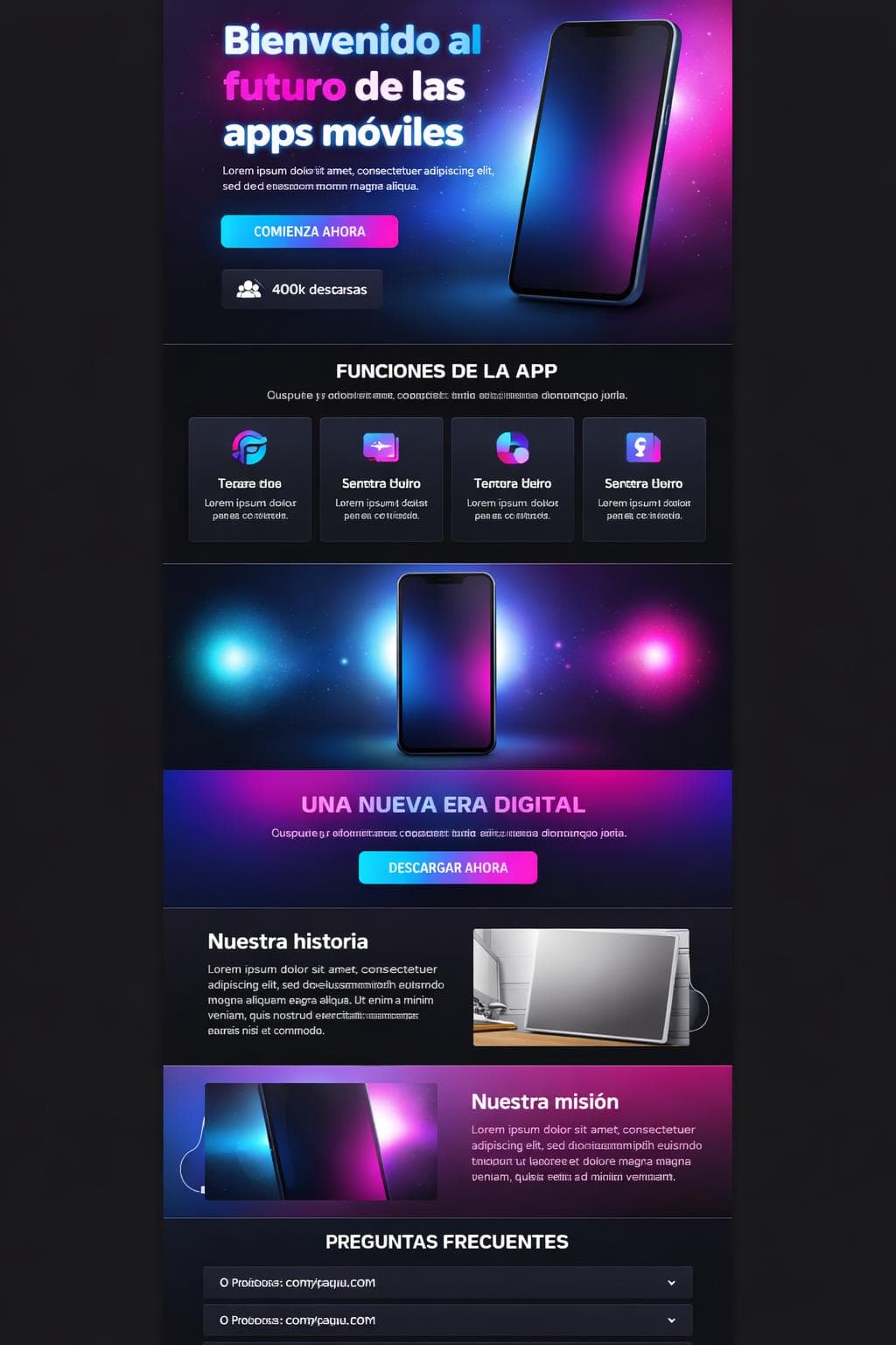 Luminova Apps &mdash; vista previa del theme