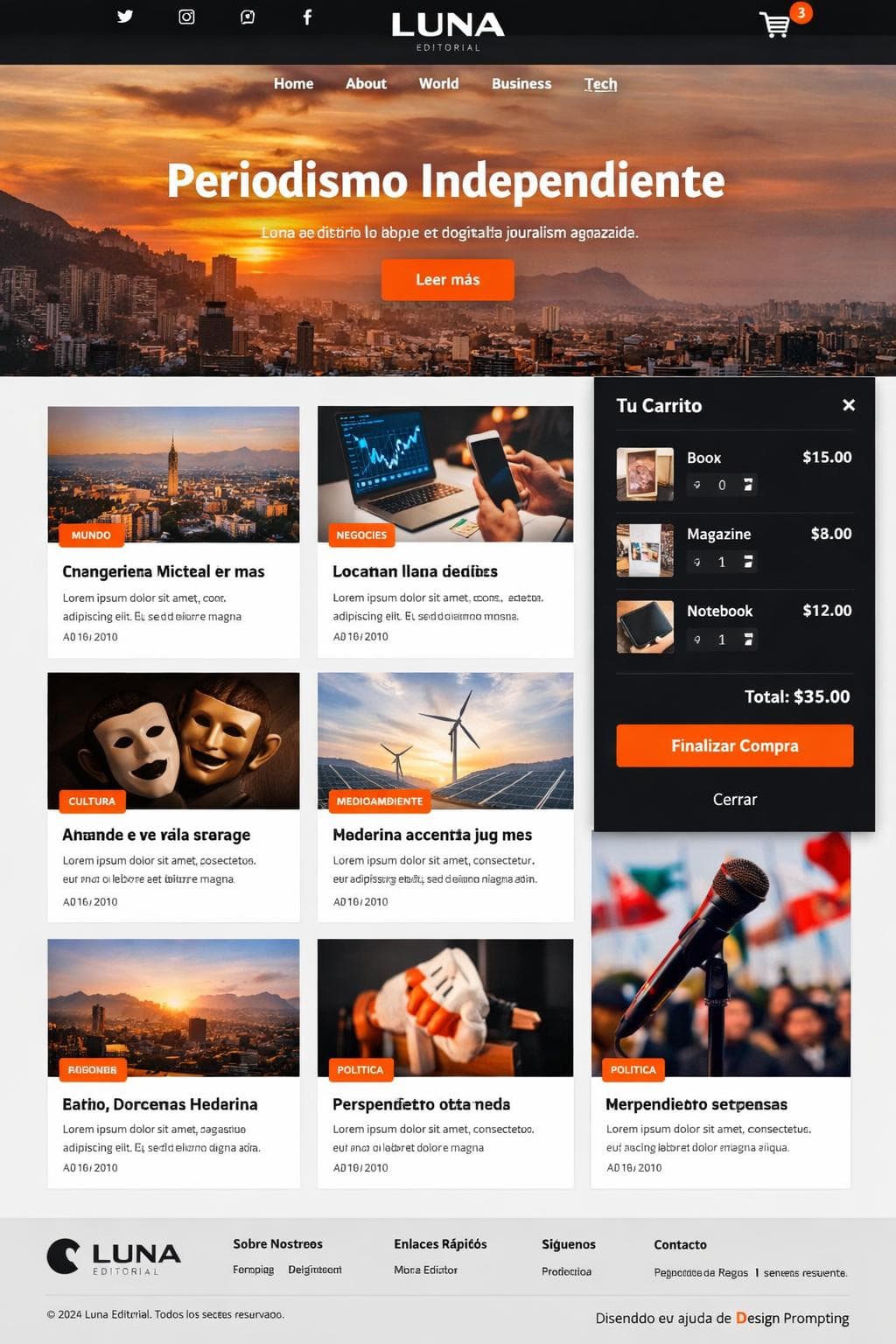 Luna Editorial — vista previa del theme