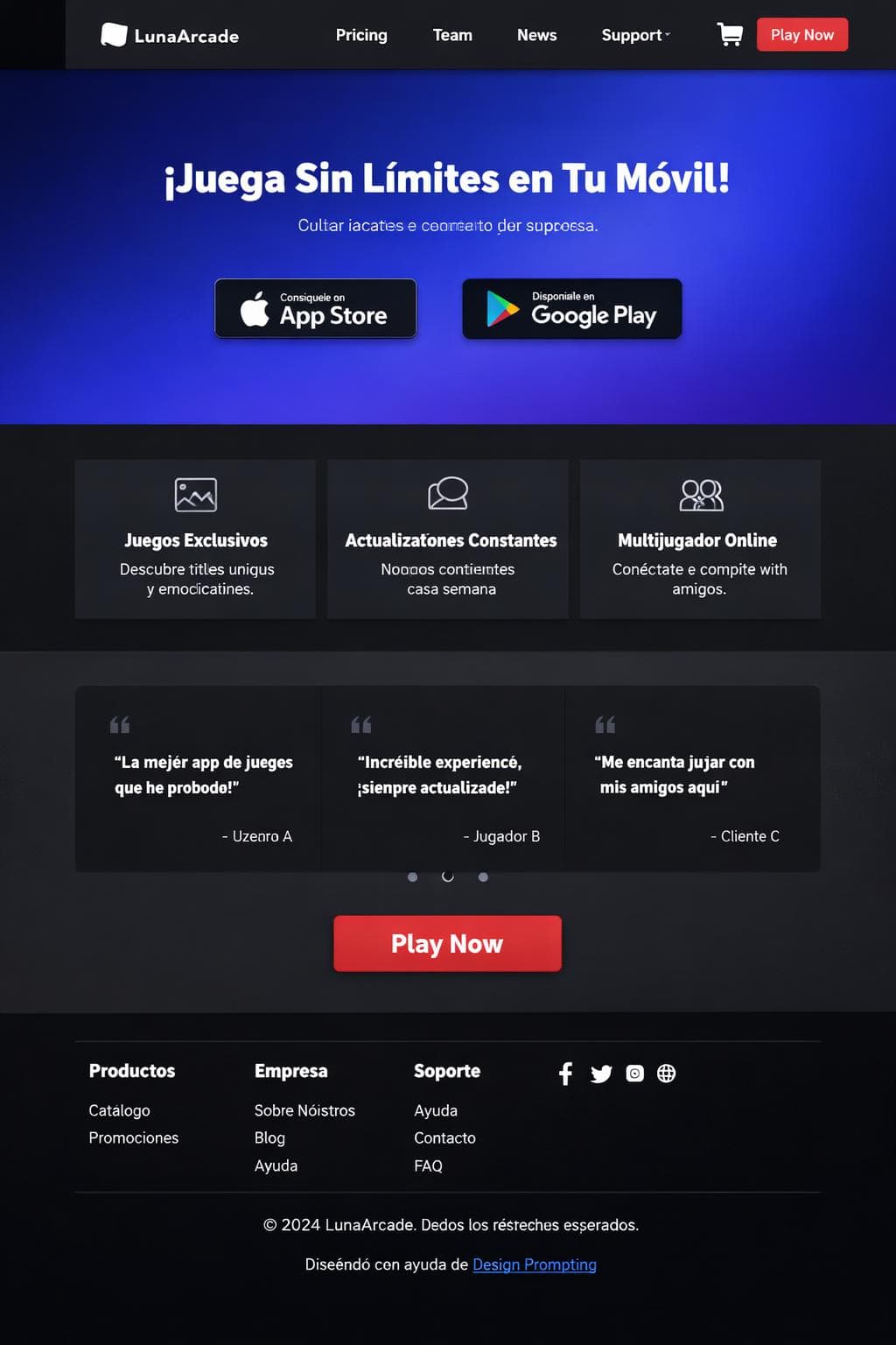 LunaArcade — vista previa del theme