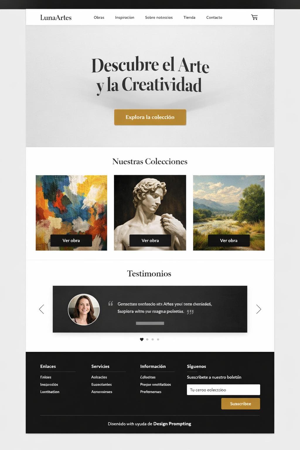 LunaArtes — vista previa del theme