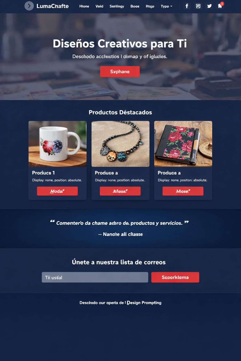 LunaCrafte — vista previa del theme