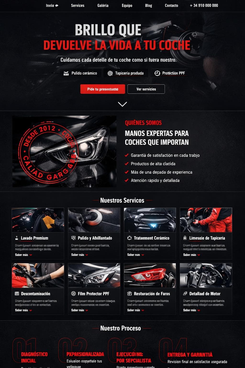 Lustrika Garage — vista previa del theme