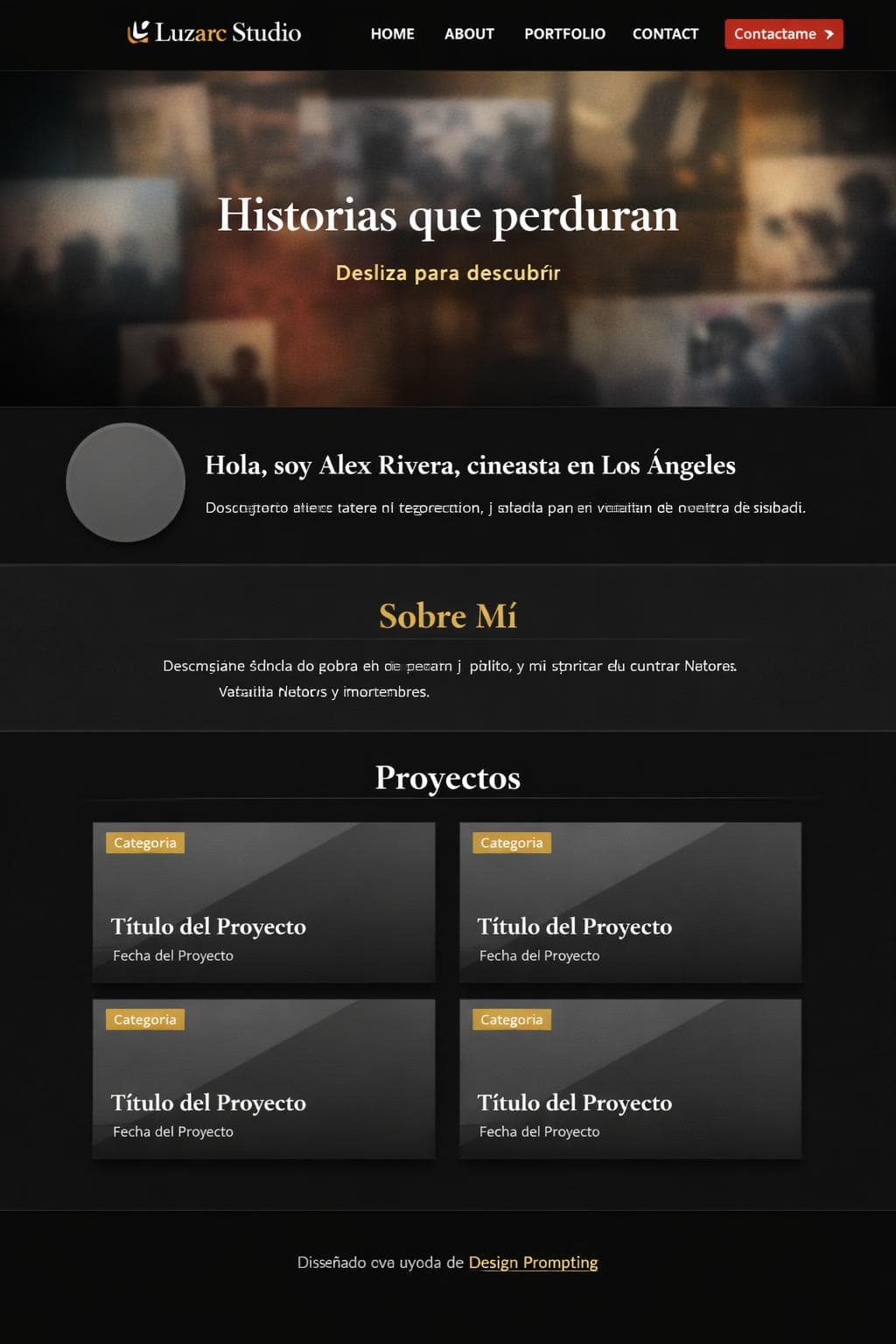 LuzArc Studio — vista previa del theme