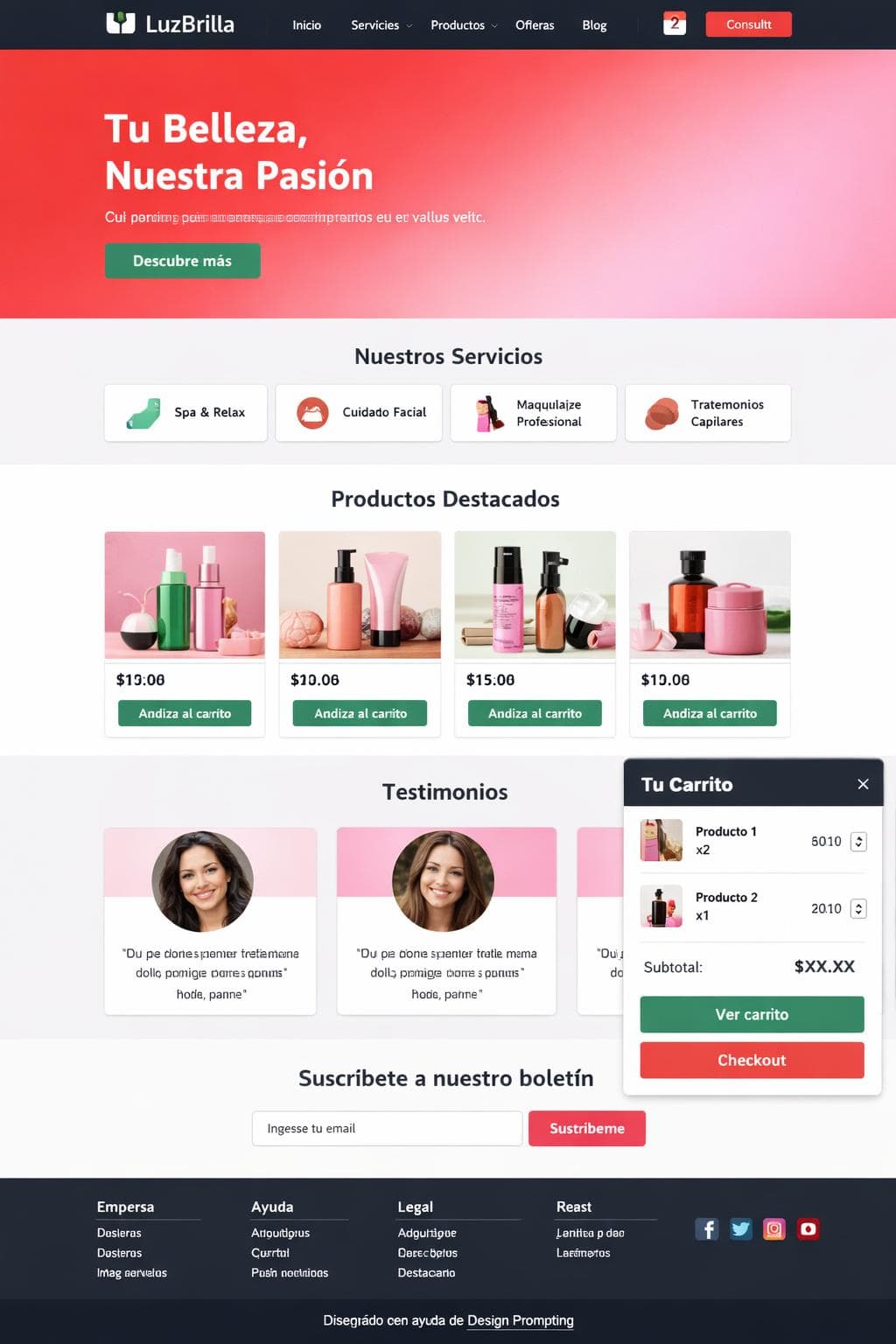 LuzBrilla — vista previa del theme