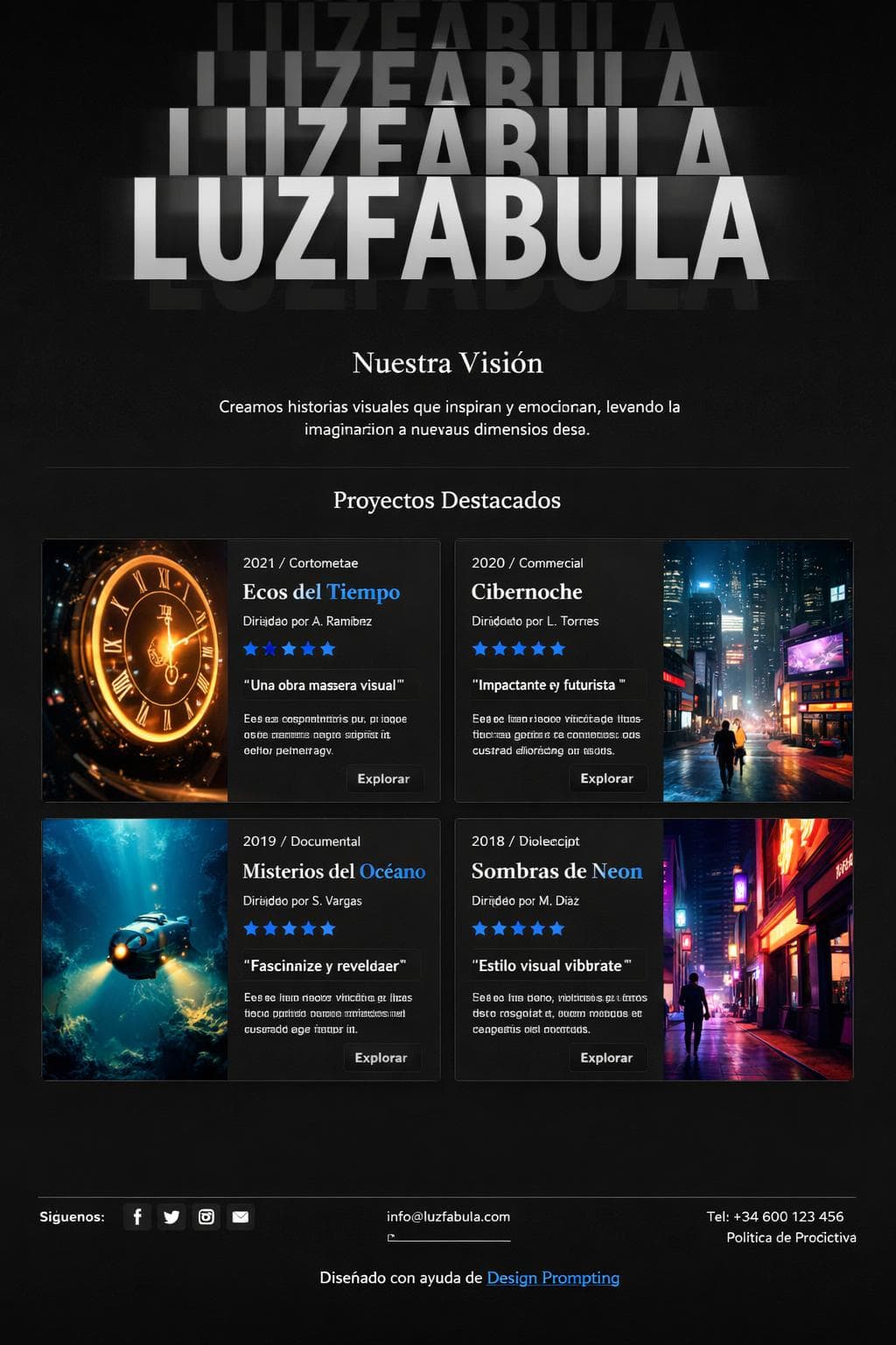 LuzFábula Studios — vista previa del theme