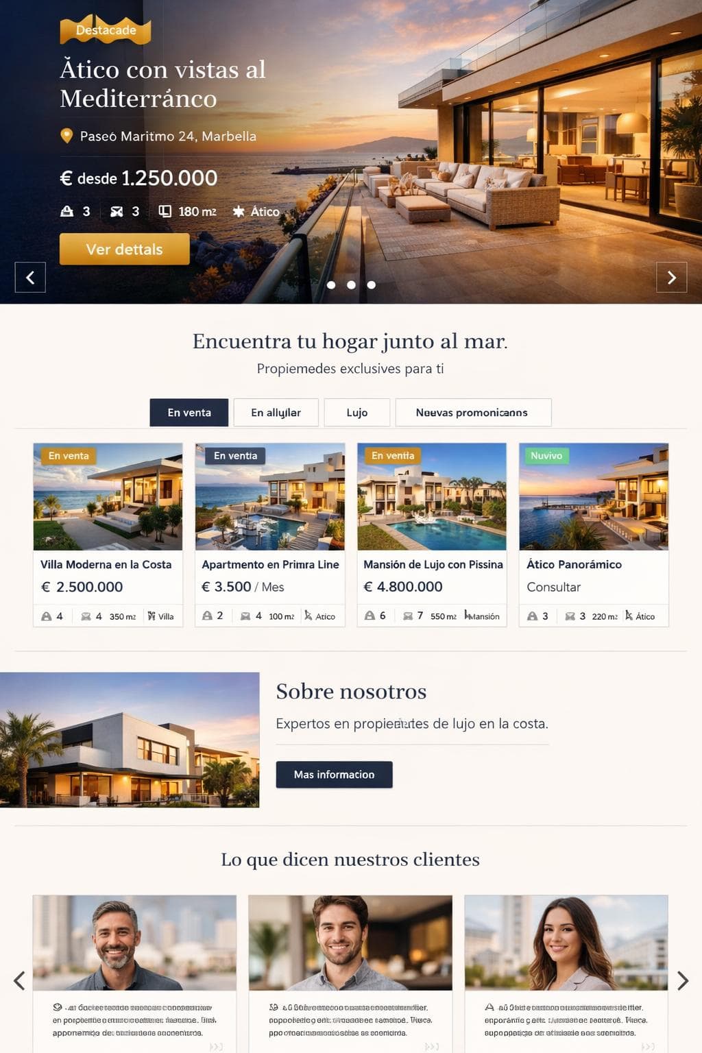 Marbela Estates — vista previa del theme