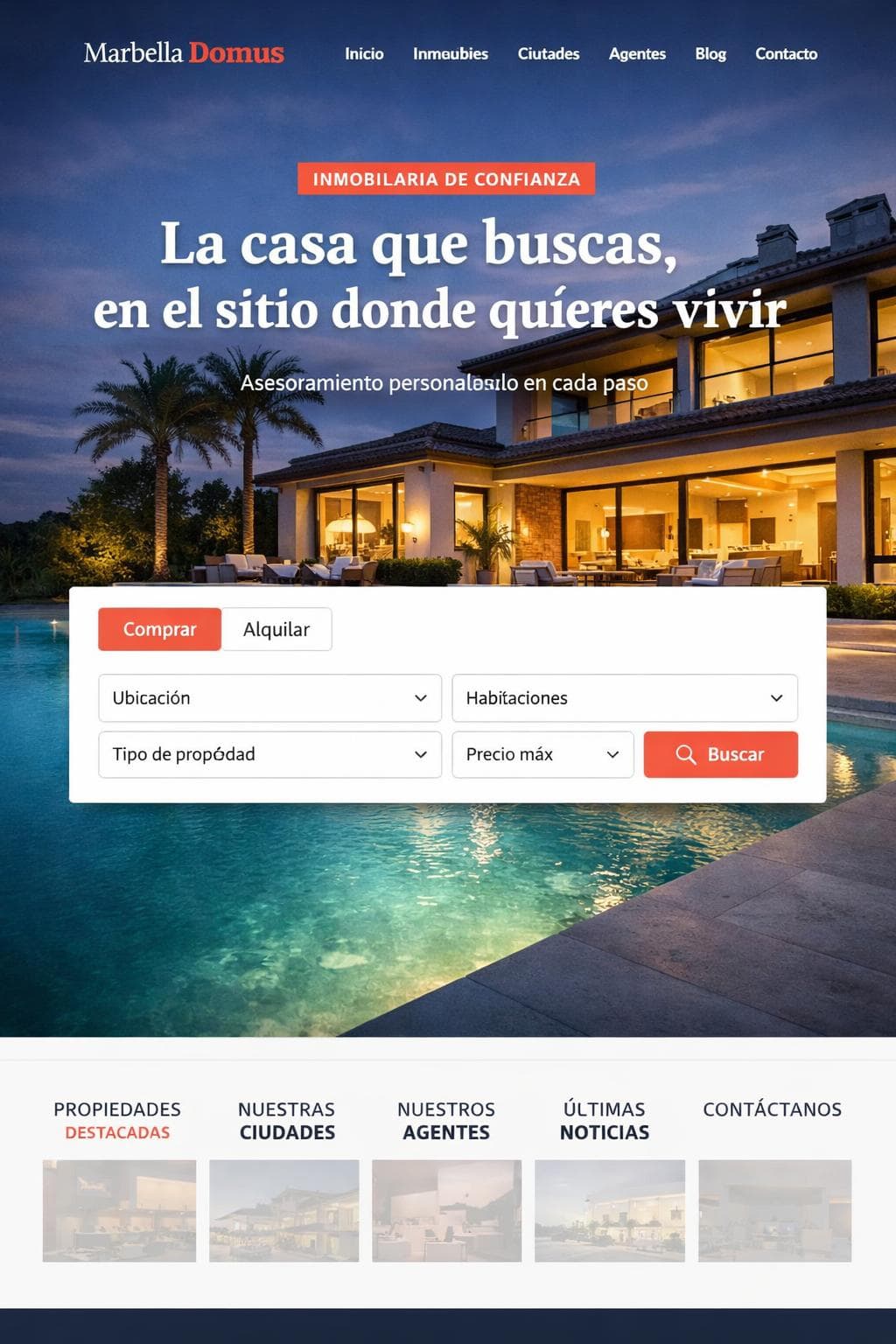 Marbella Domus — vista previa del theme