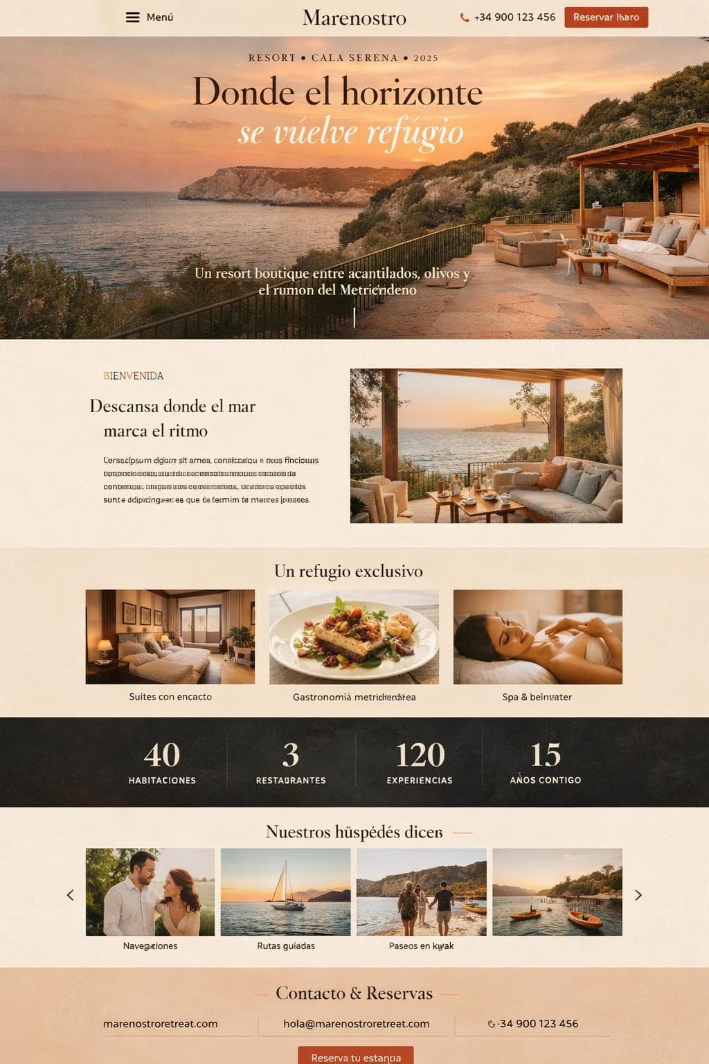 Marenostro Retreat — vista previa del theme