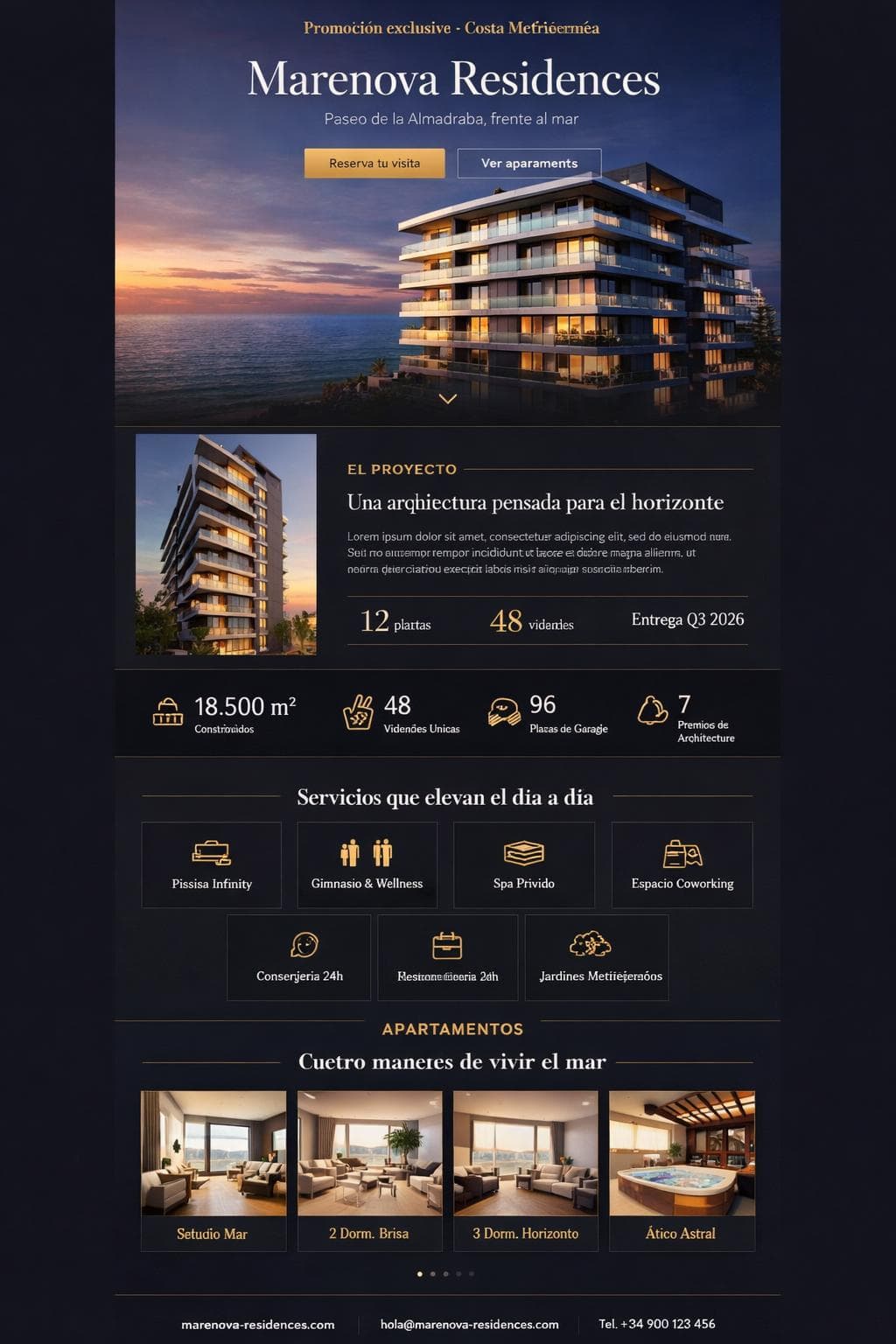 Marenova Residences — vista previa del theme