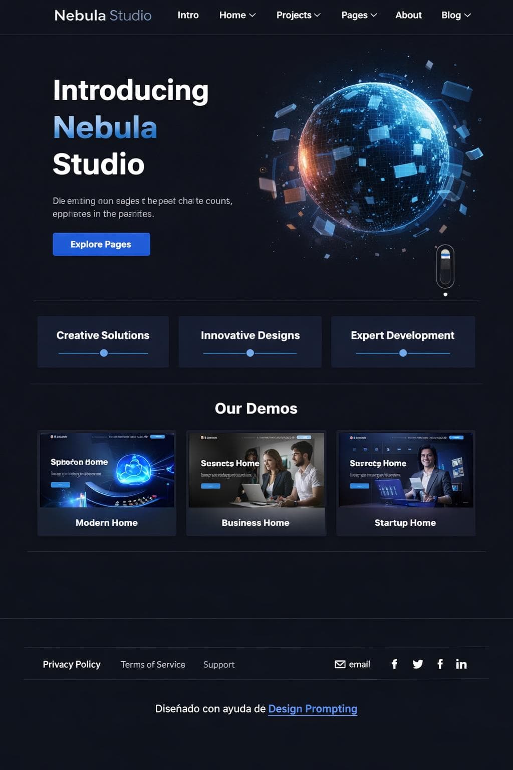 Marketing Éter — vista previa del theme