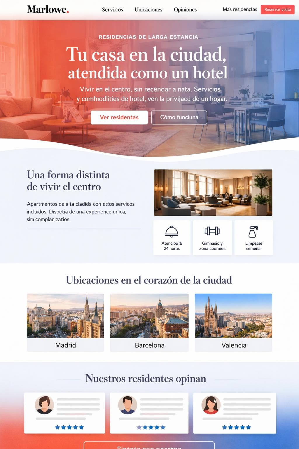Marlowe Residences — vista previa del theme