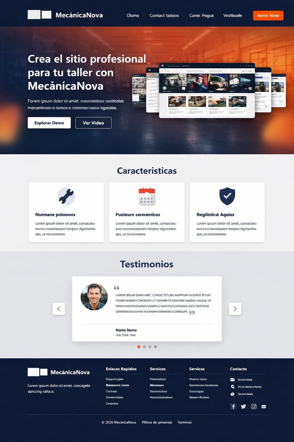 Mec&aacute;nicaNova &mdash; vista previa del theme