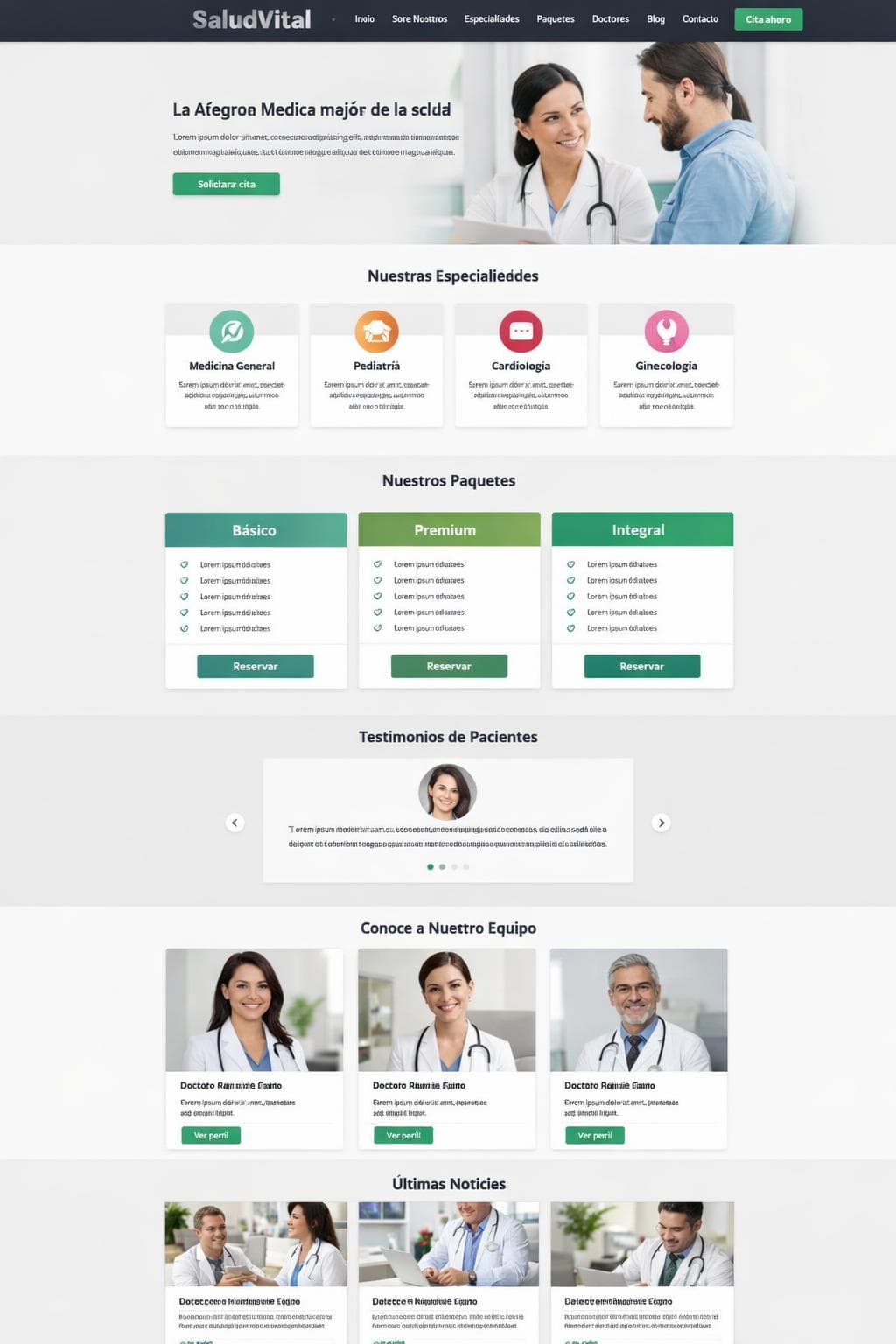 Médica Ónix — vista previa del theme