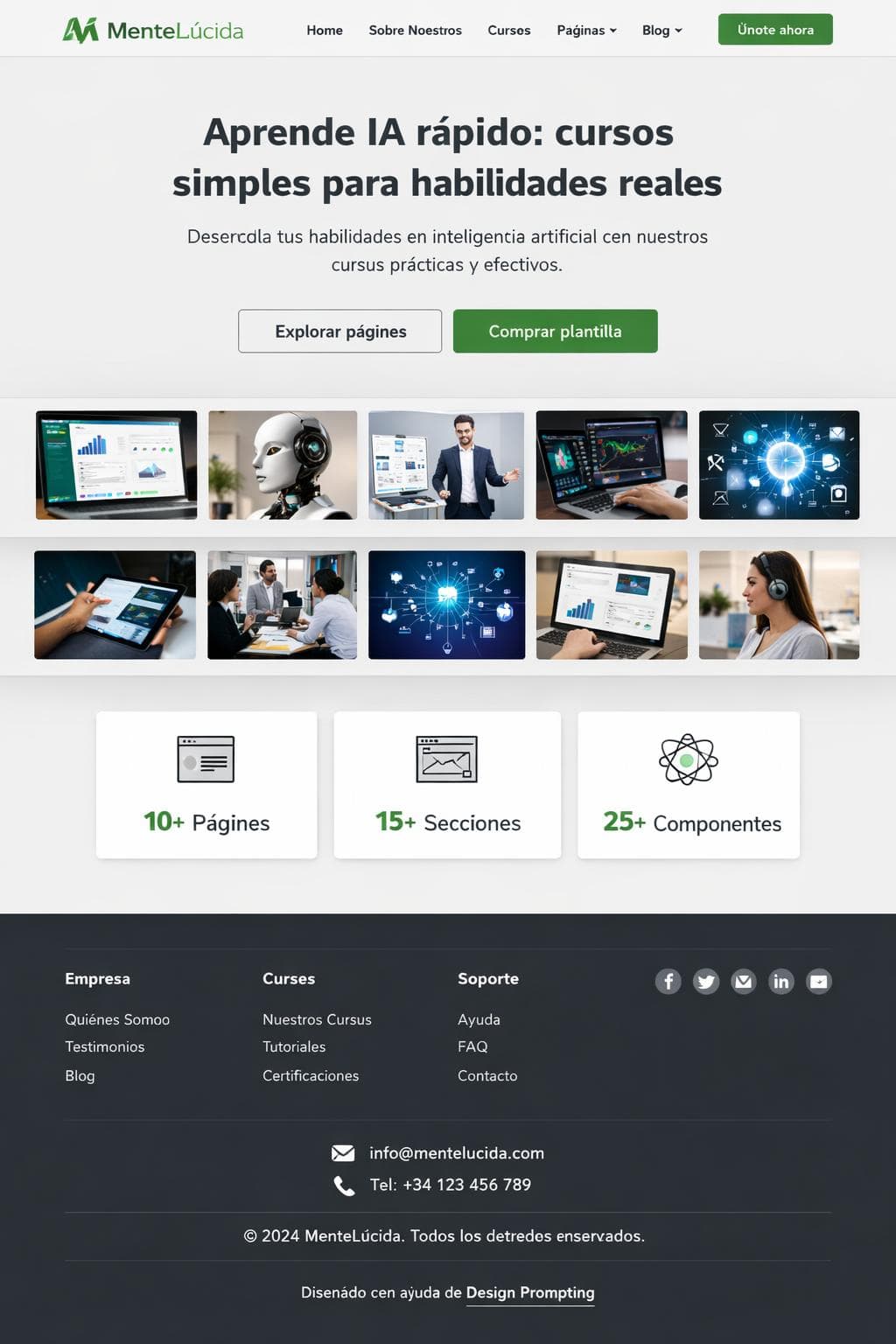 MenteLúcida — vista previa del theme