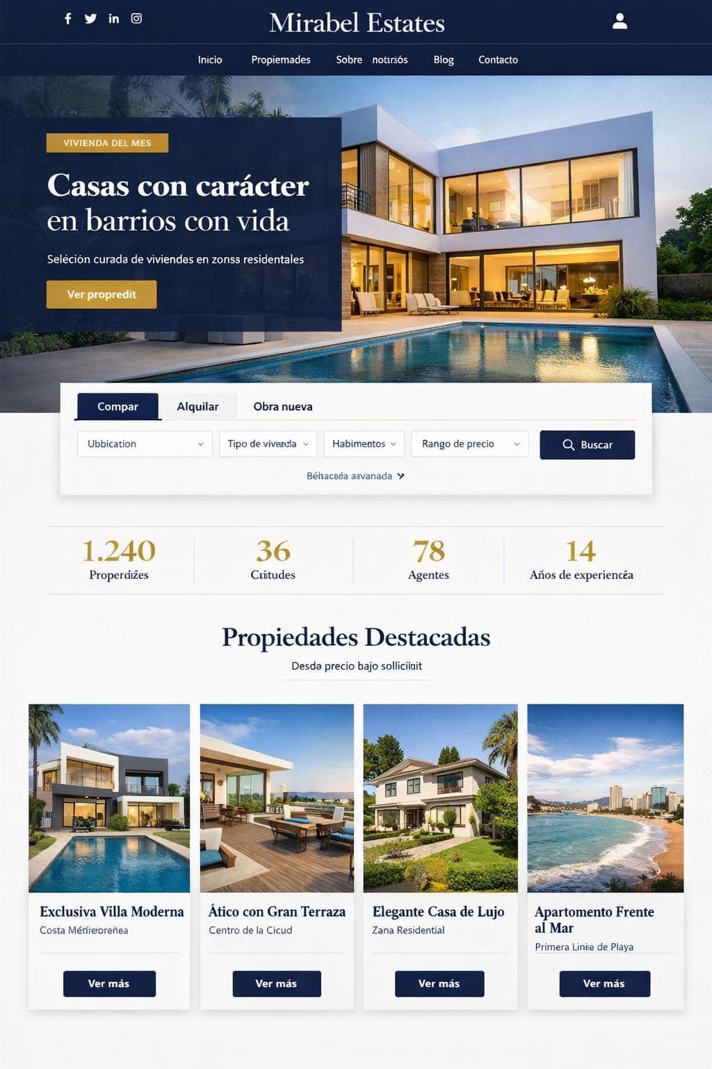 Mirabel Estates — vista previa del theme