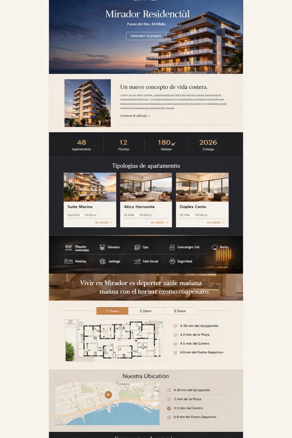 Mirador Residencial — vista previa del theme