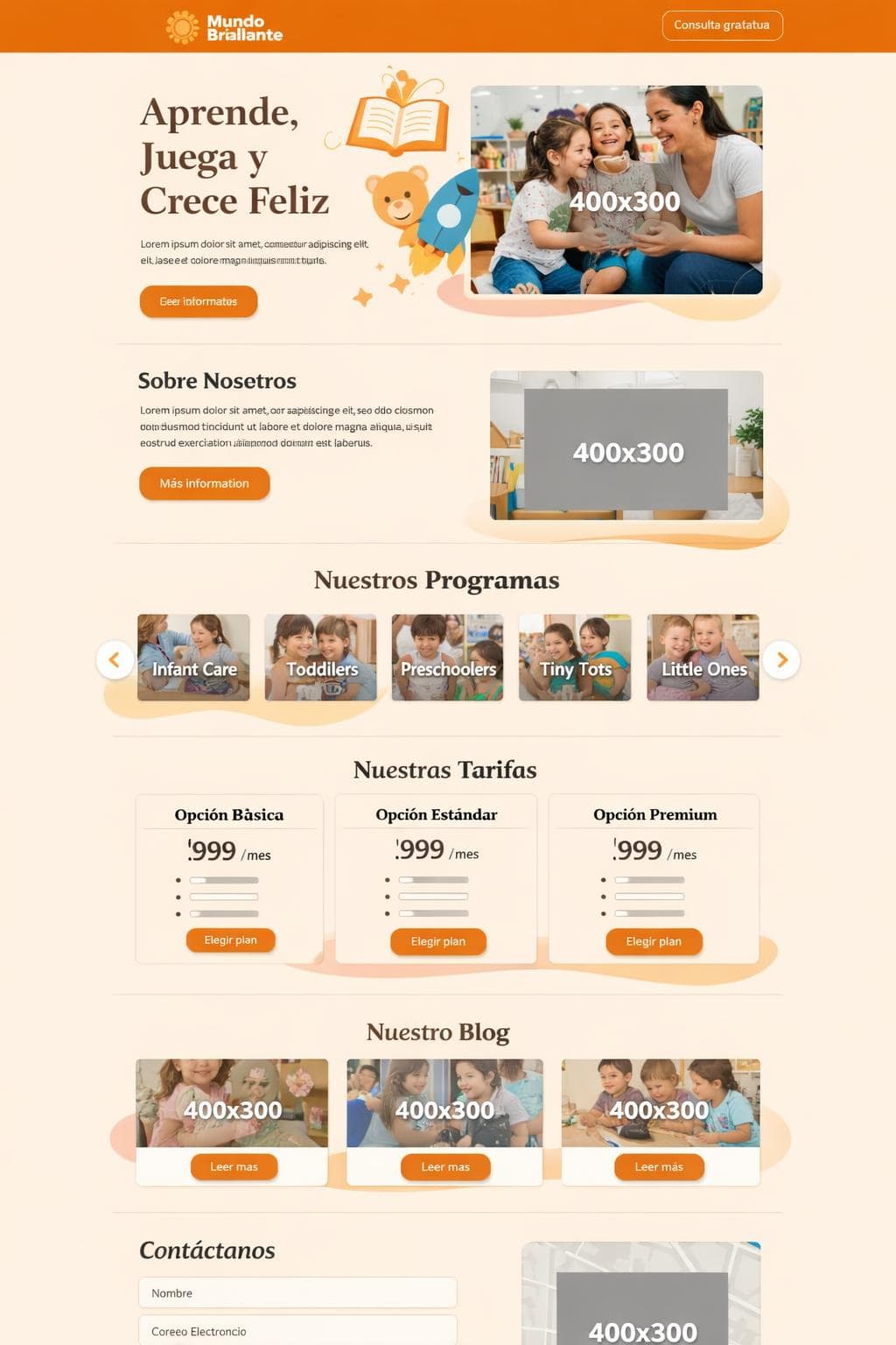 Mundo Brillante — vista previa del theme