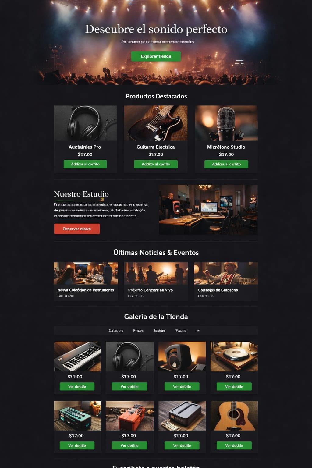MúsicaNova — vista previa del theme
