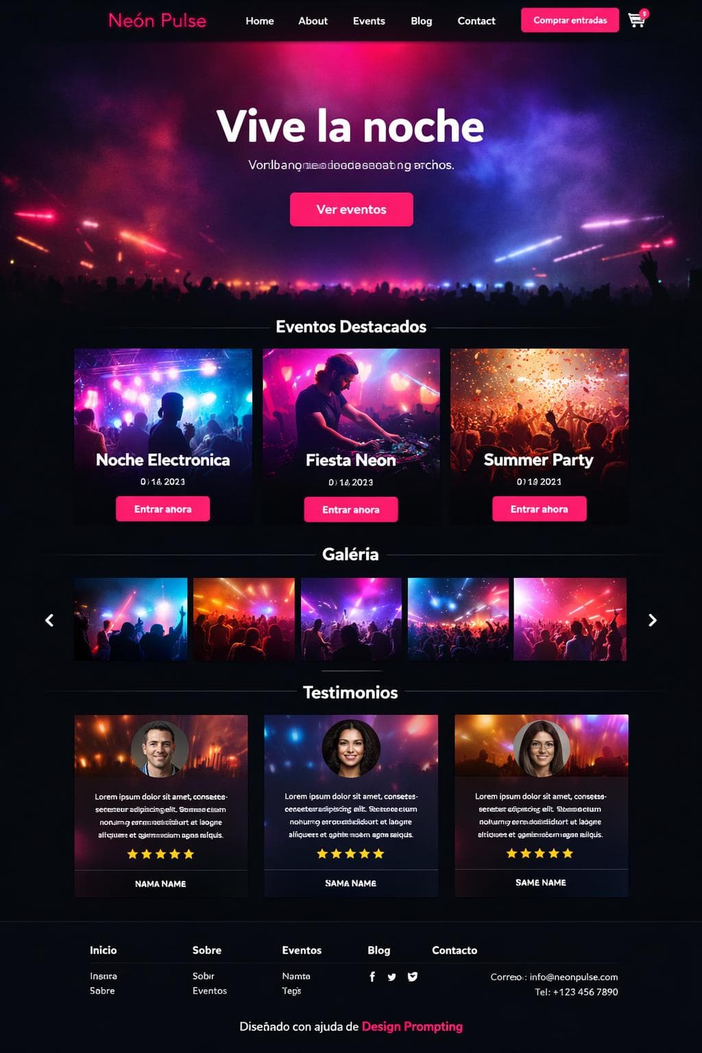 Neón Pulse — vista previa del theme