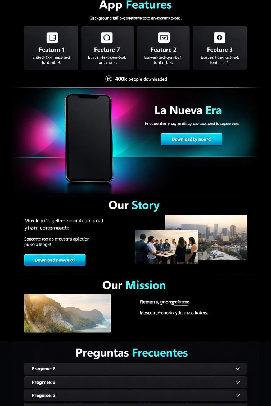 NeónApp — vista previa del theme