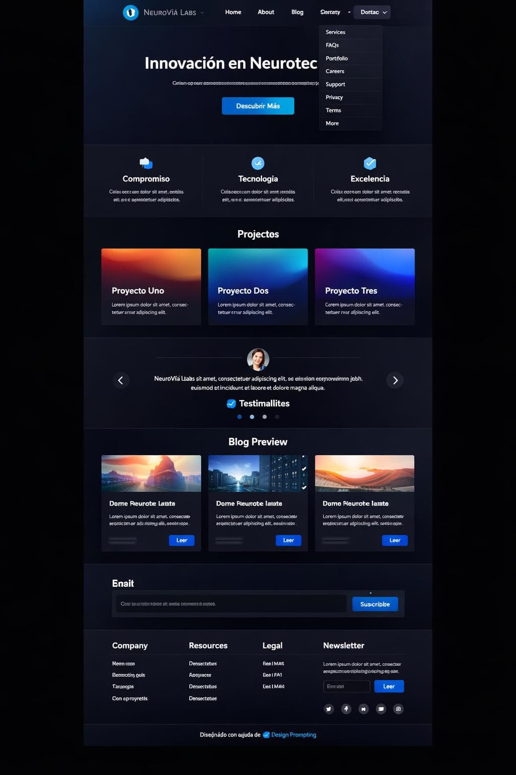 NeuroVía Labs — vista previa del theme