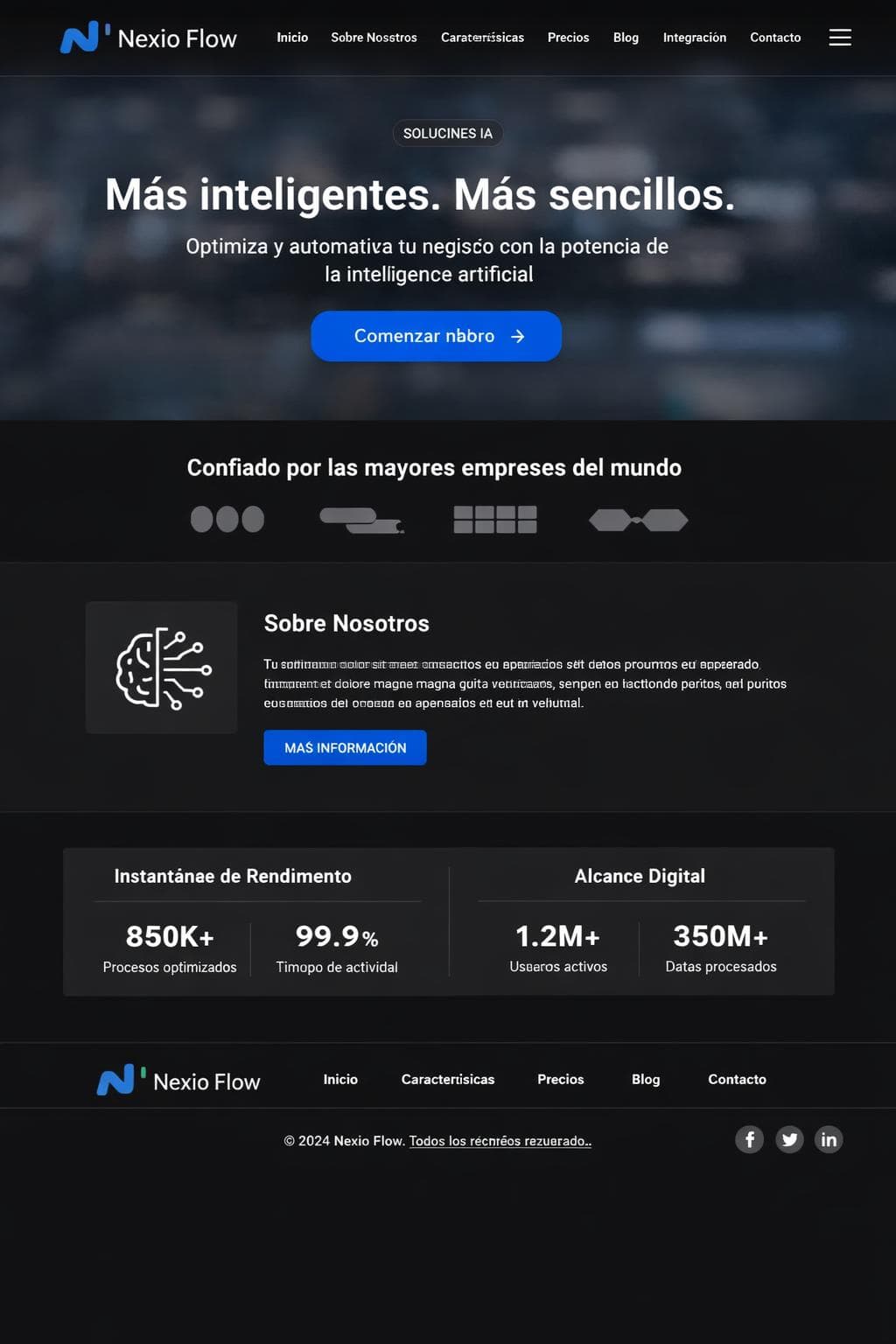 Nexio Flow — vista previa del theme