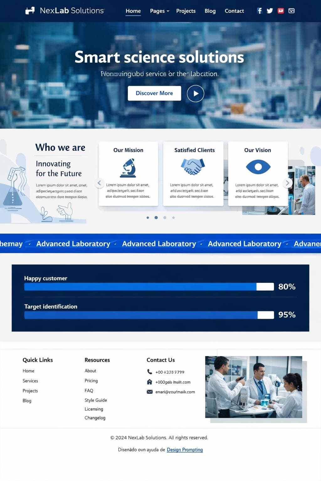 NexLab Solutions — vista previa del theme