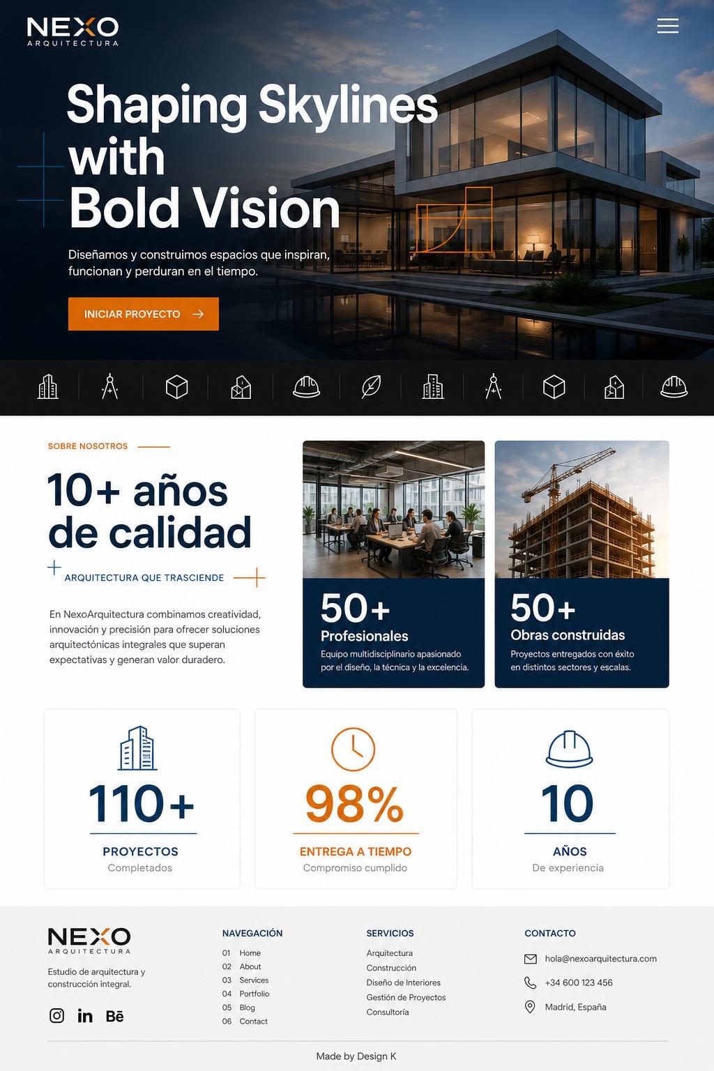 NexoArquitectura — vista previa del theme