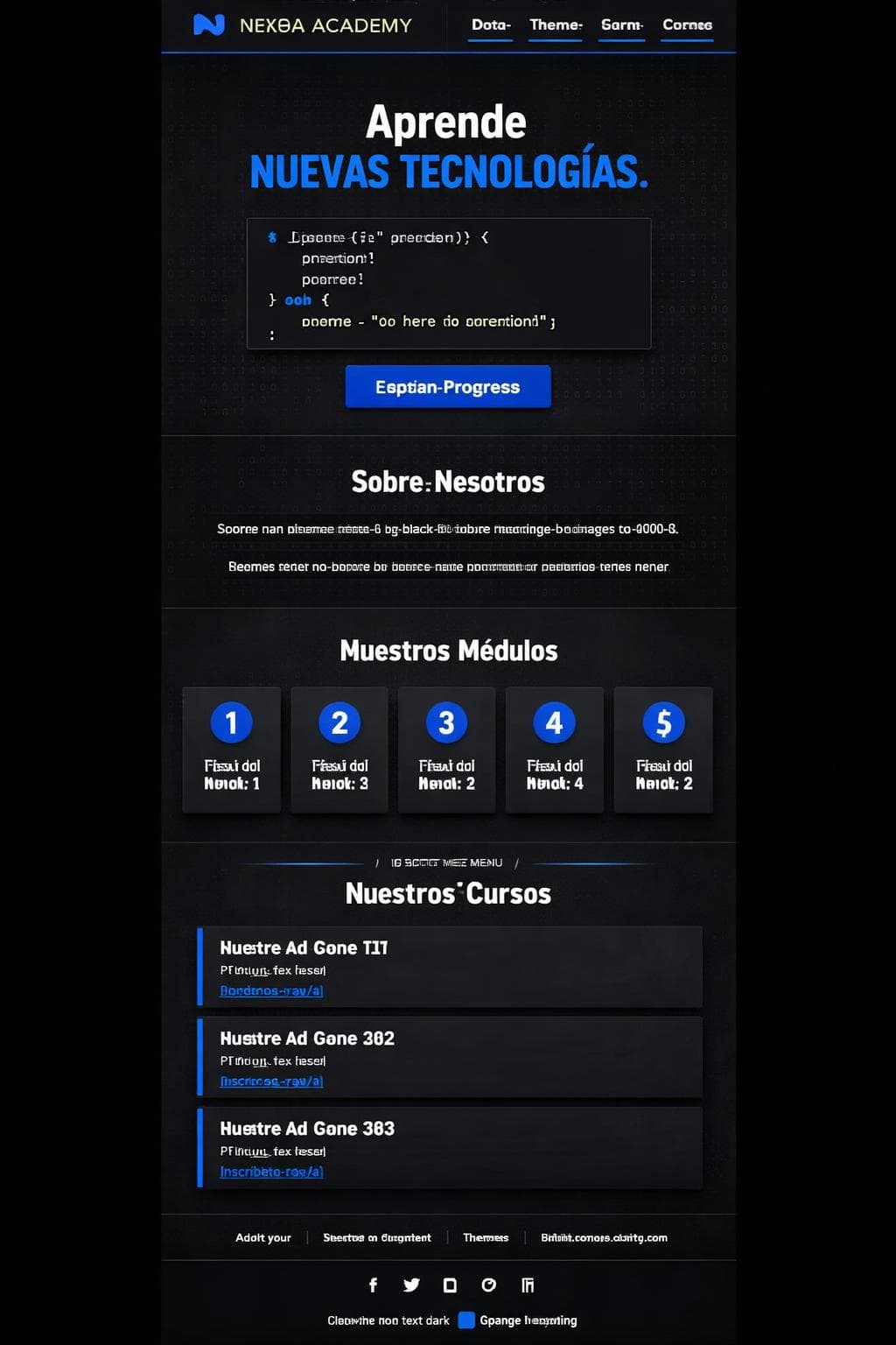 Nexora Academy &mdash; vista previa del theme
