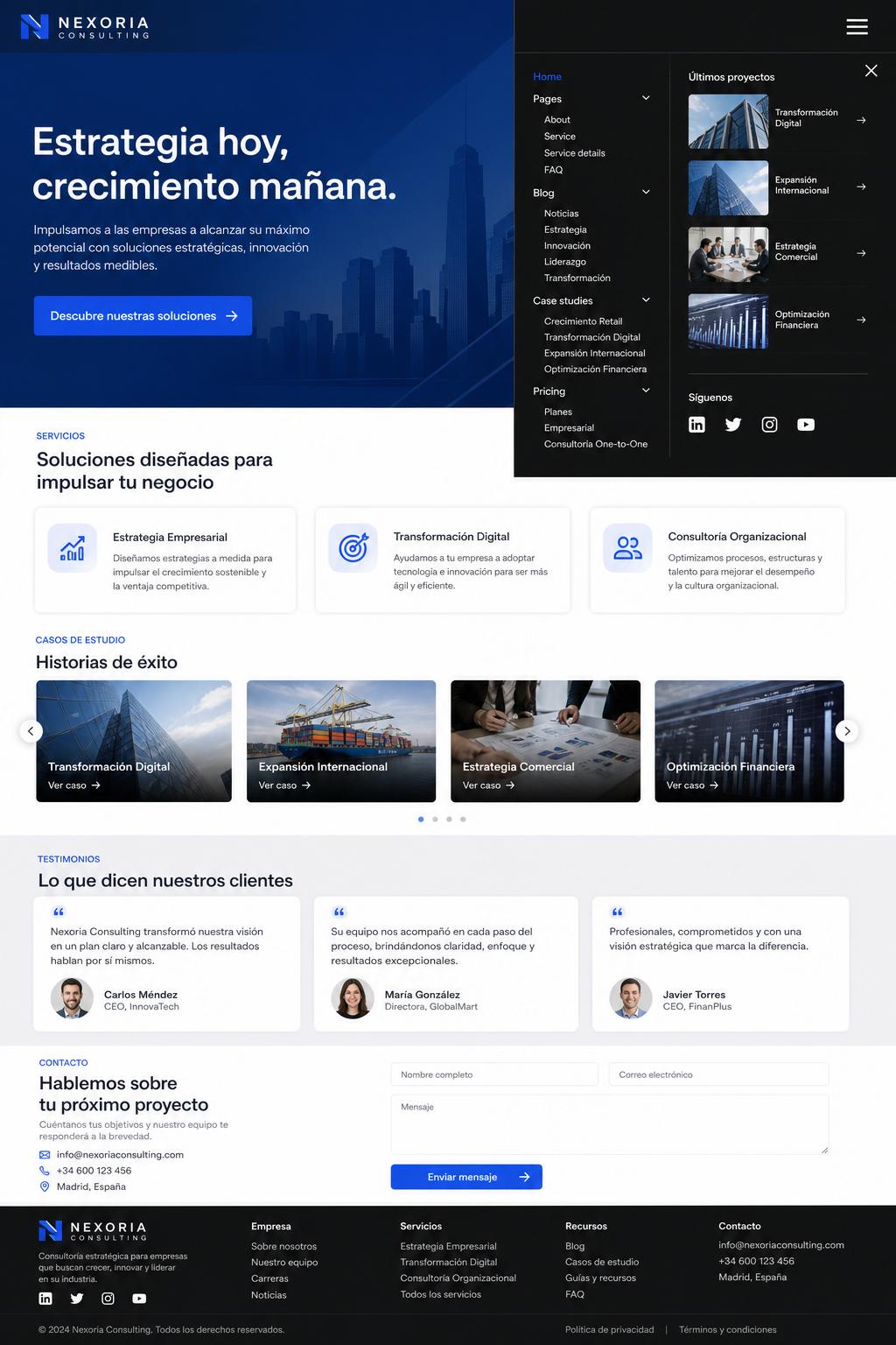 Nexoria Consulting — vista previa del theme