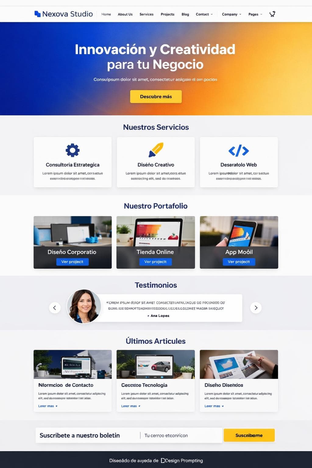 Nexova Studio &mdash; vista previa del theme