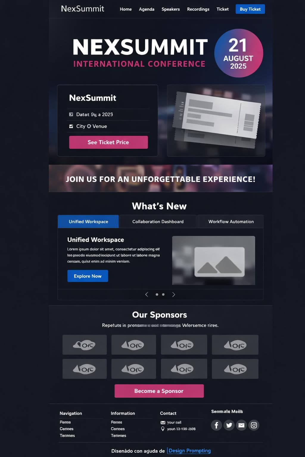 NexSummit &mdash; vista previa del theme