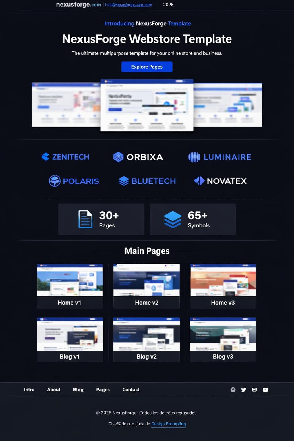 NexusForge — vista previa del theme