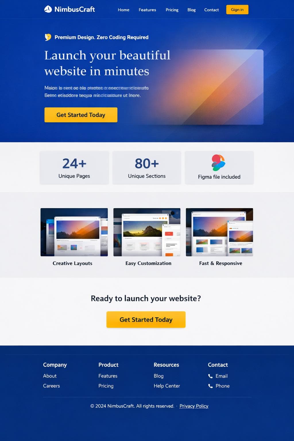 NimbusCraft — vista previa del theme