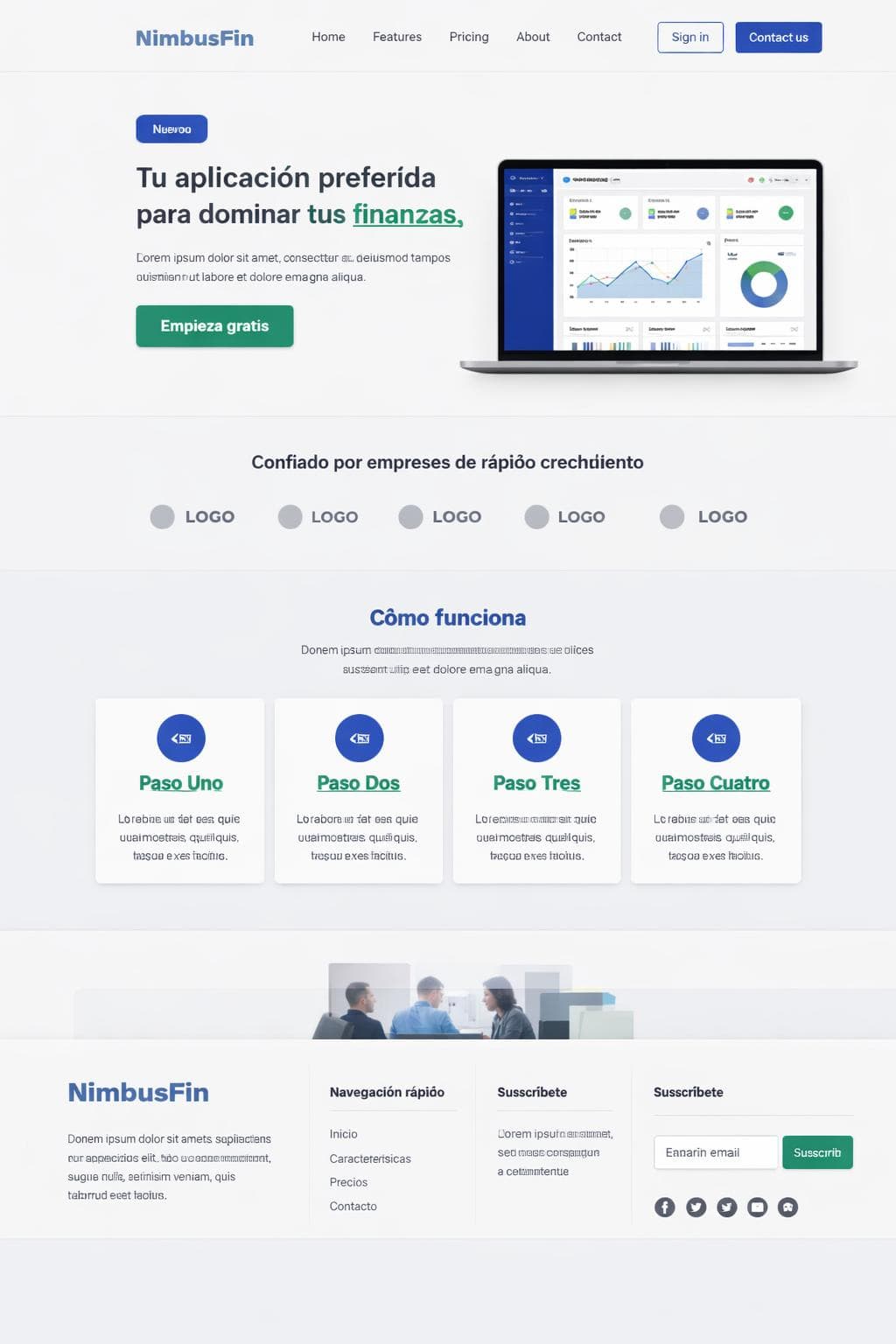 NimbusFin — vista previa del theme