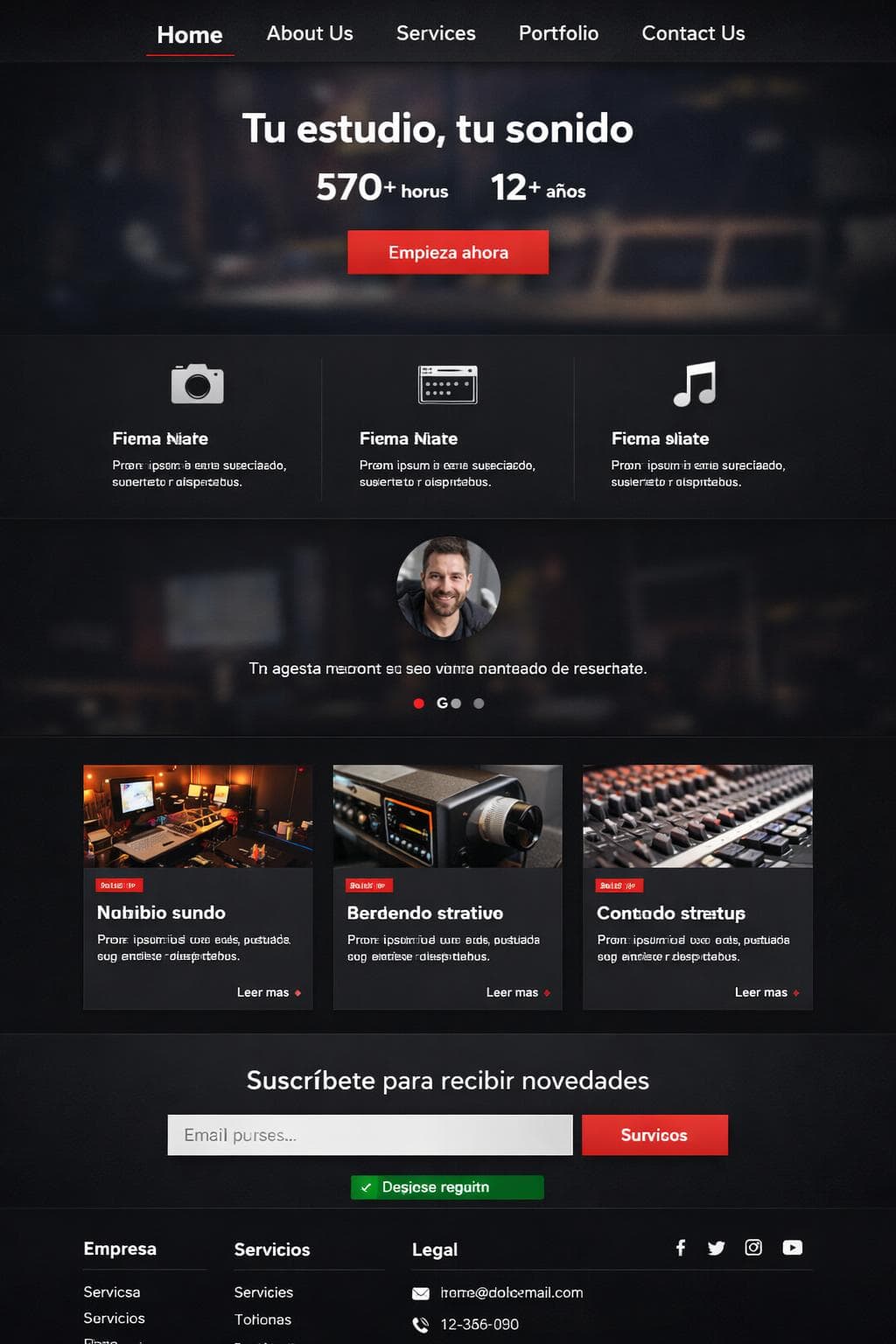 Panel Marea — vista previa del theme