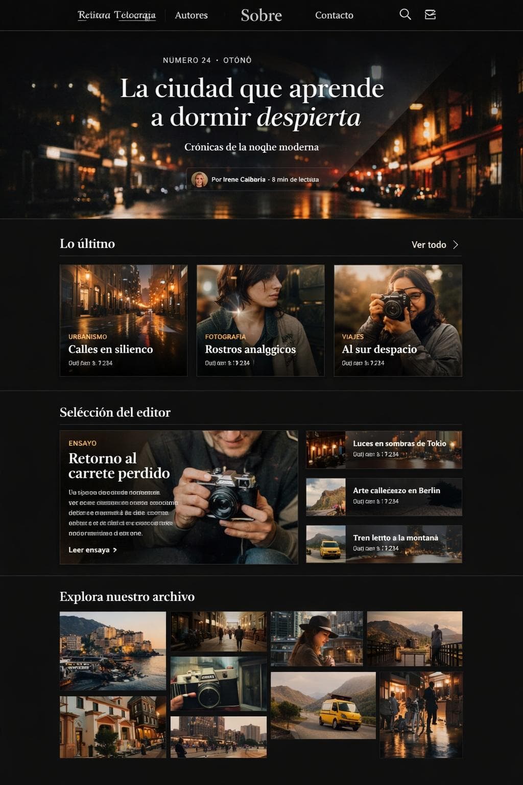Penumbra Magazine — vista previa del theme